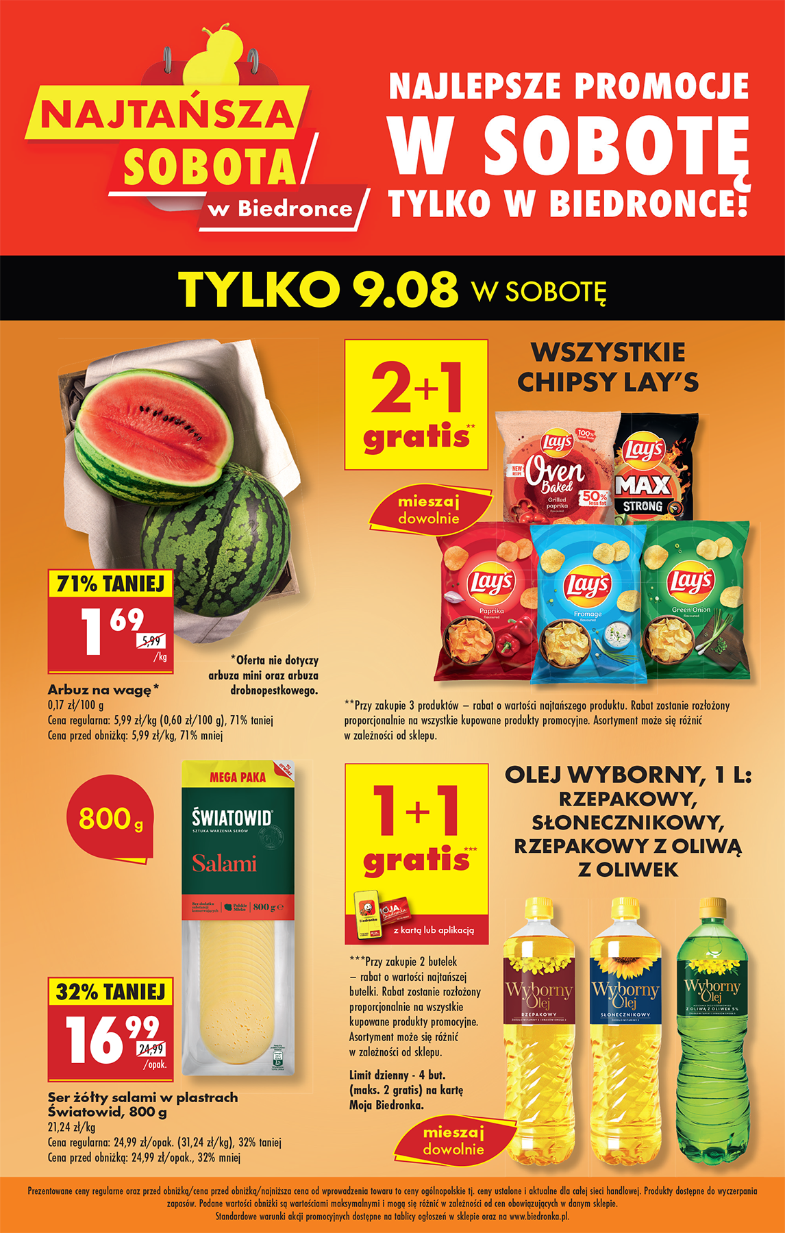 biedronka - Gazetka Biedronka - Najtansza sobota - ważna od 09.08. do 09.08.