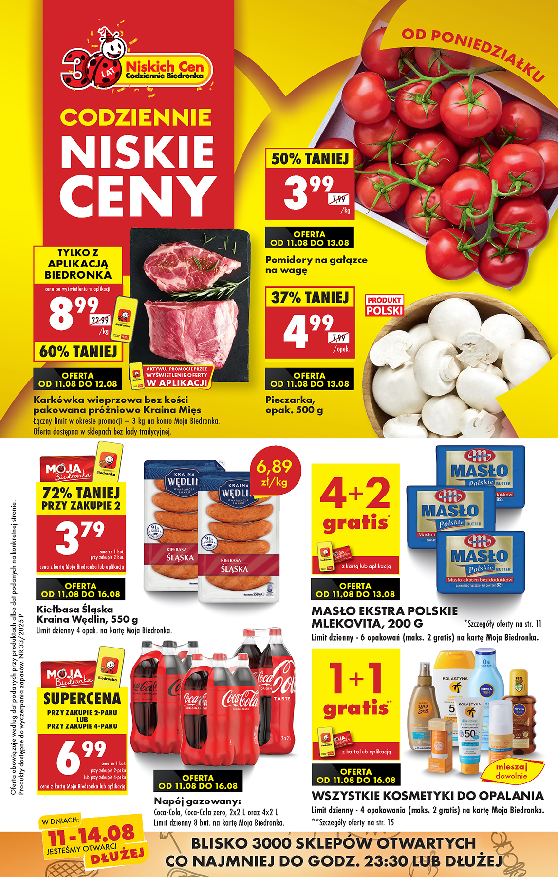 biedronka - Gazetka Biedronka - ważna od 11.08. do 16.08.