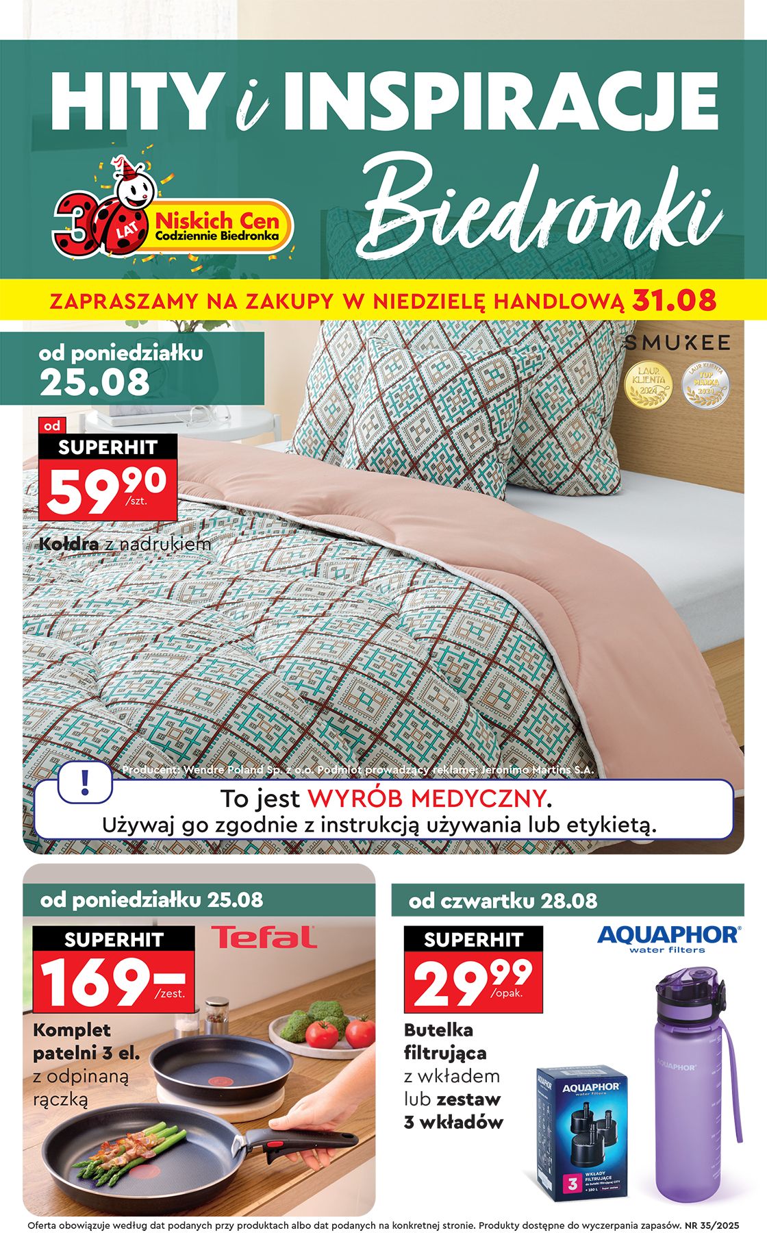 biedronka - Gazetka Biedronka - Hity i inspiracje - ważna od 25.08. do 06.09.