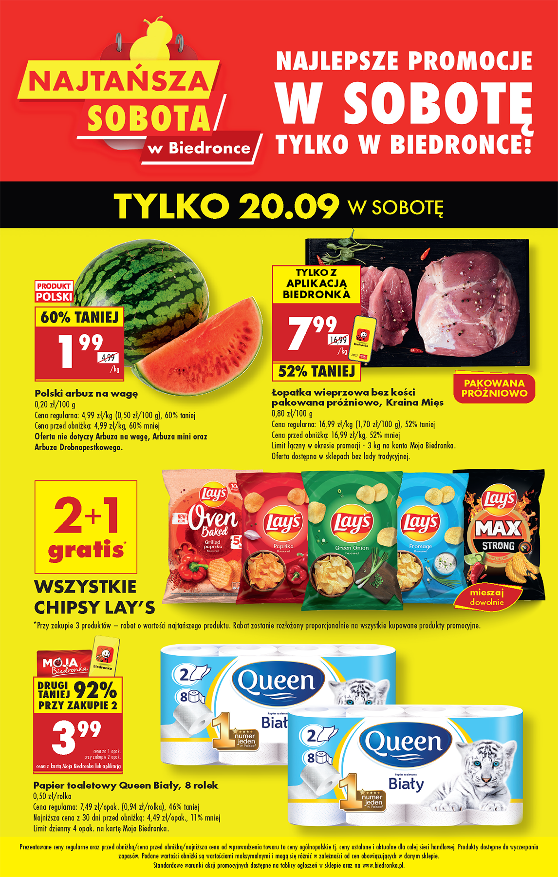 biedronka - Gazetka Biedronka - Najtańsza sobota 20.09 - ważna od 20.09. do 20.09.