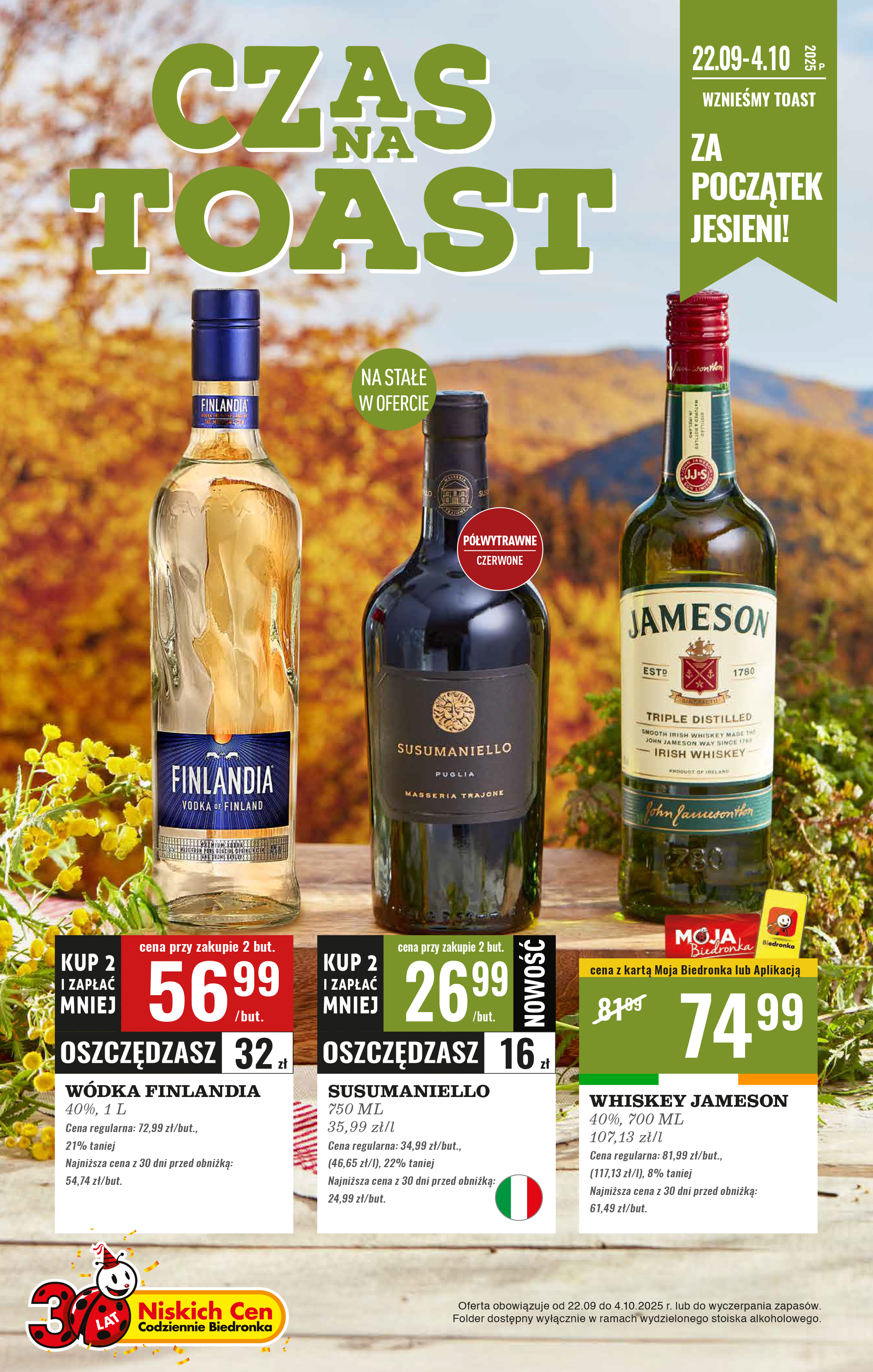 biedronka - Gazetka Biedronka - Alkohole - ważna od 22.09. do 04.10.