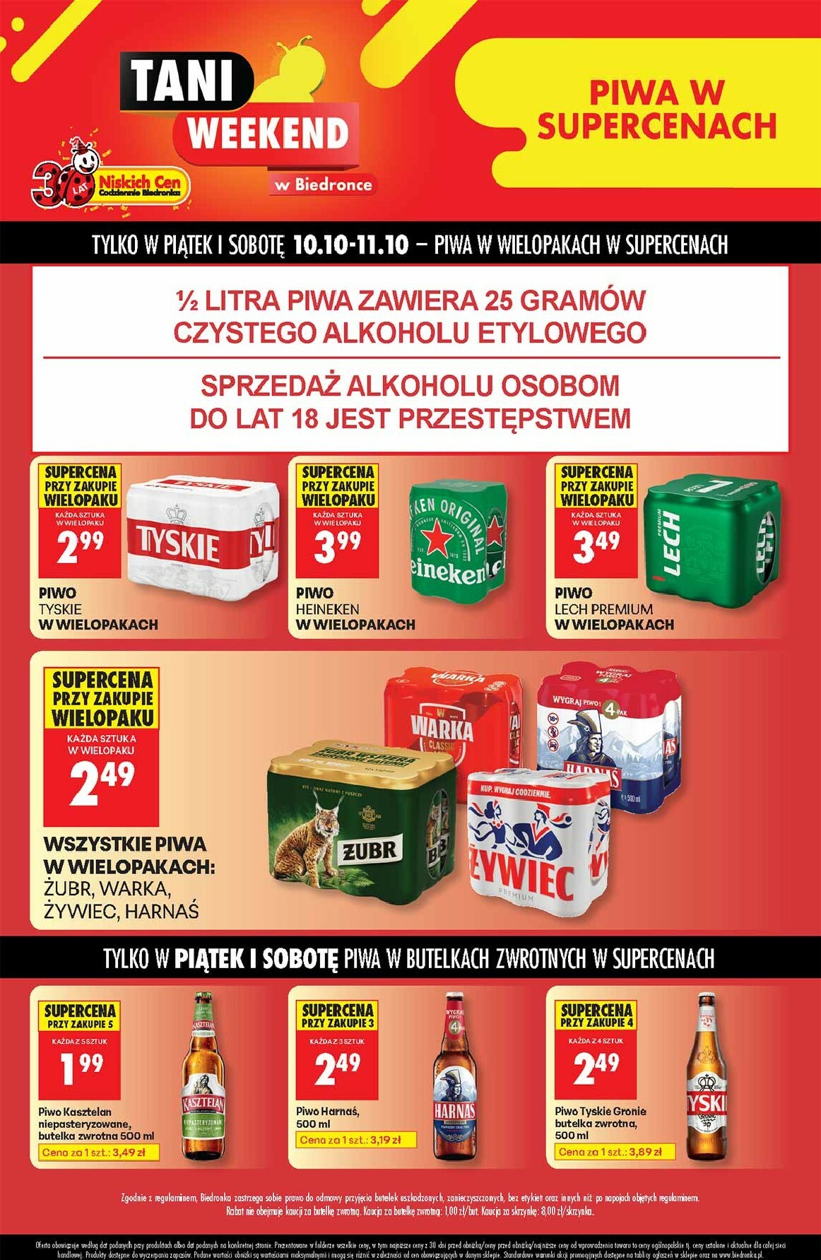biedronka - Gazetka Biedronka - Piwo - ważna od 10.10. do 11.10.