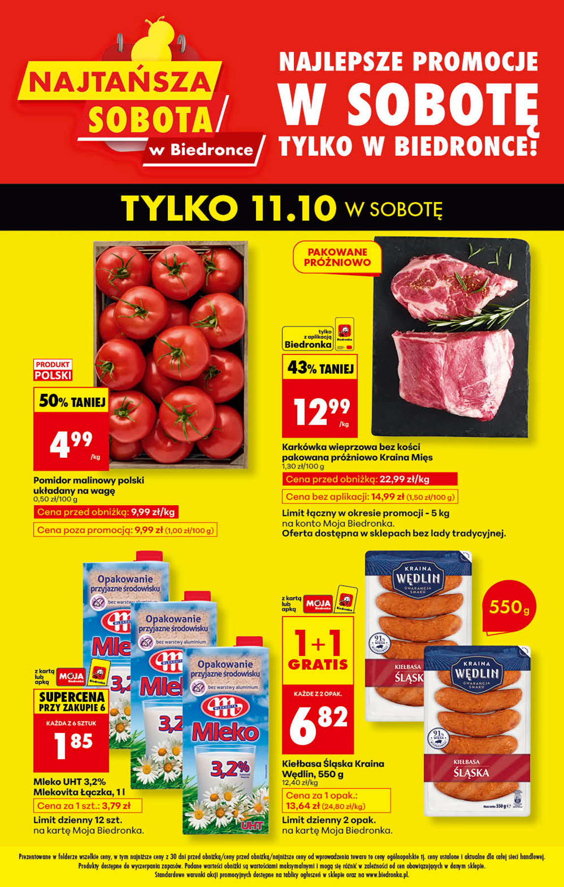 biedronka - Gazetka Biedronka - Najtańsza sobota - ważna od 11.10. do 11.10.