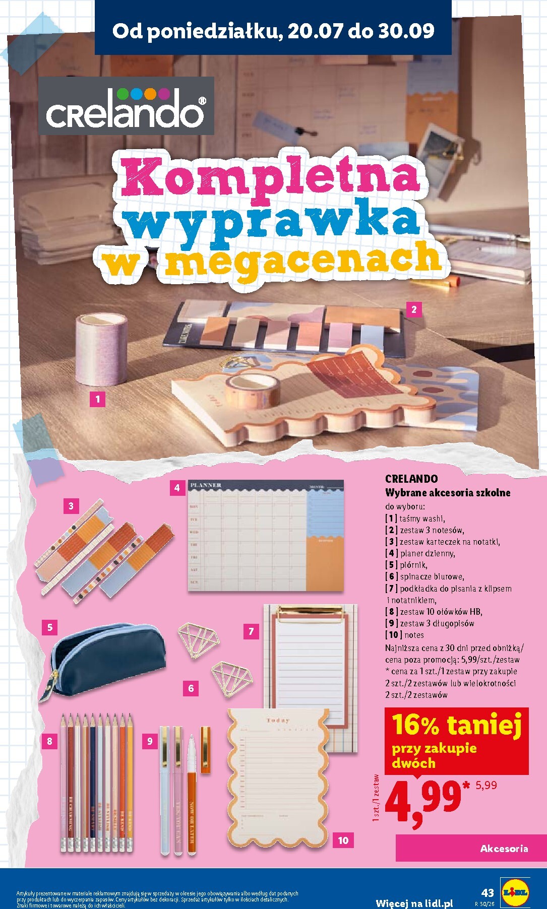 lidl - Aktualna gazetka Lidl - Kompletna wyprawka w megacenach ważna od 09.07.2026 do 31.07.2026 - page: 43