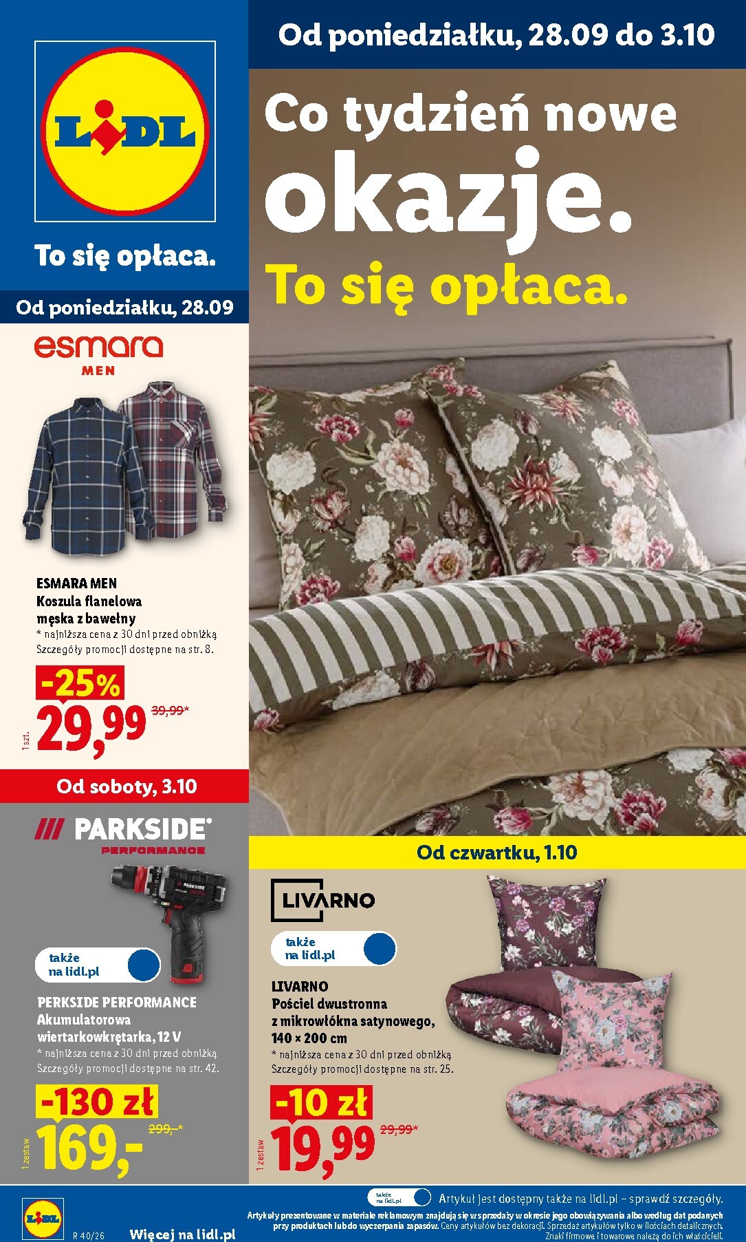 lidl - Nowa gazetka Lidl - Okazje ważna od 28.09.2026 do 03.10.2026 - page: 1