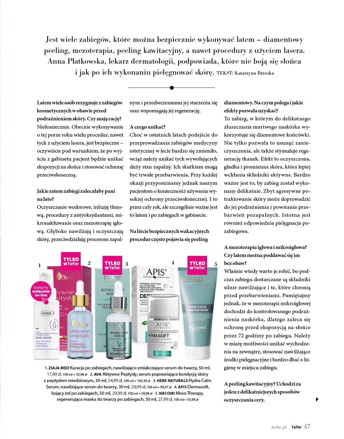 hebe - Gazetka Hebe - Magazyn ważna od 01.07. - 31.08. - page: 47