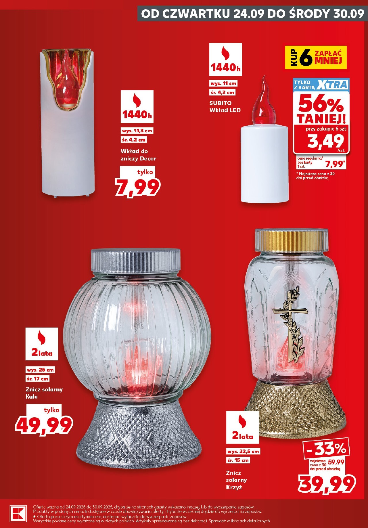 kaufland - Nowa gazetka Kaufland - Katalog Znicze ważna od 24.09.2026 do 30.09.2026 - page: 15