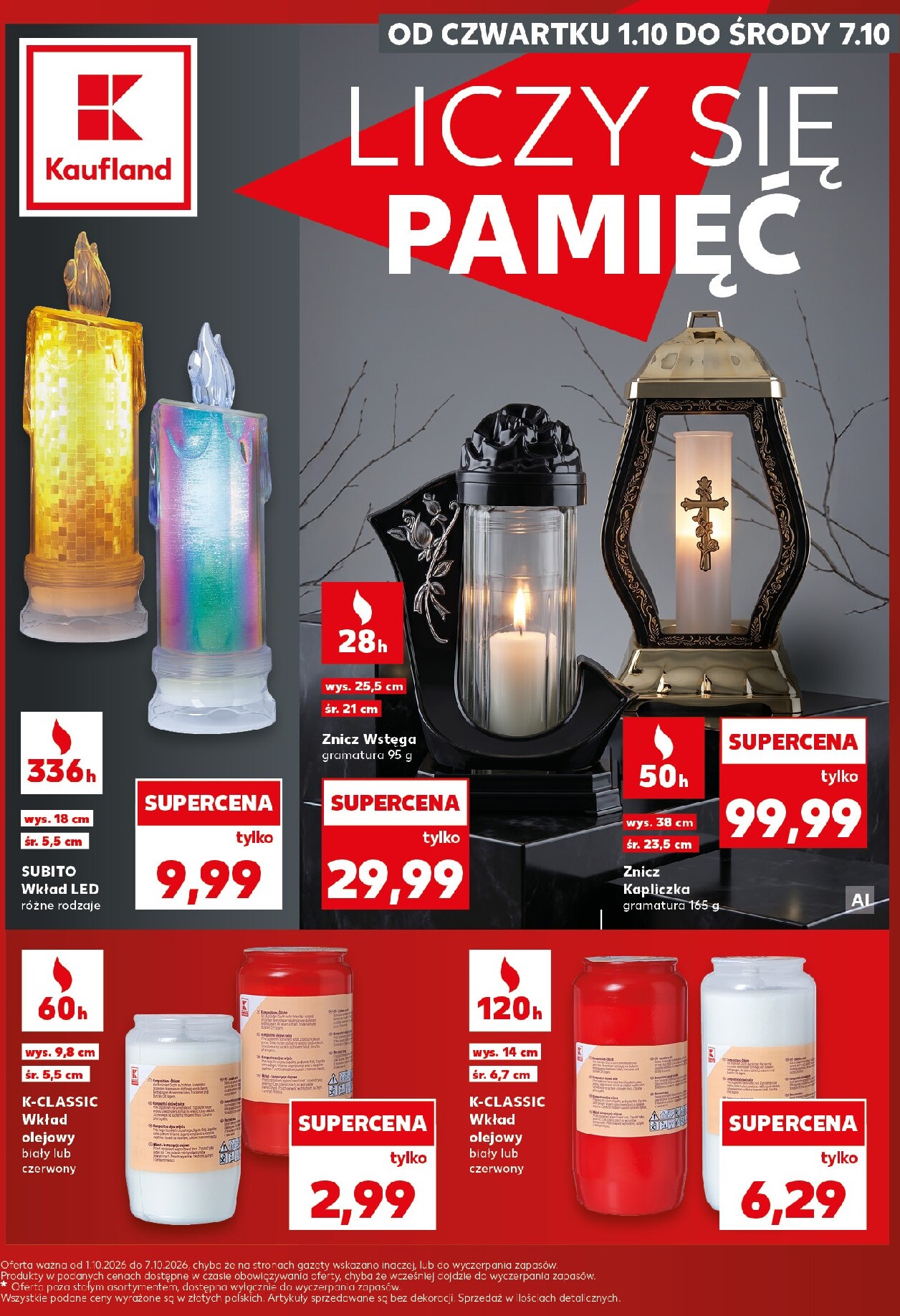 kaufland - Nowa gazetka Kaufland - Katalog Znicze ważna od 01.10.2026 do 07.10.2026