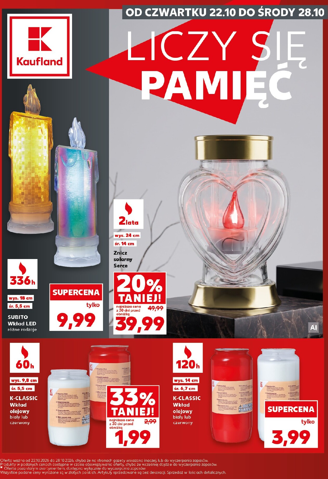 kaufland - Nowa gazetka Kaufland - Katalog Znicze ważna od 22.10.2026 do 28.10.2026