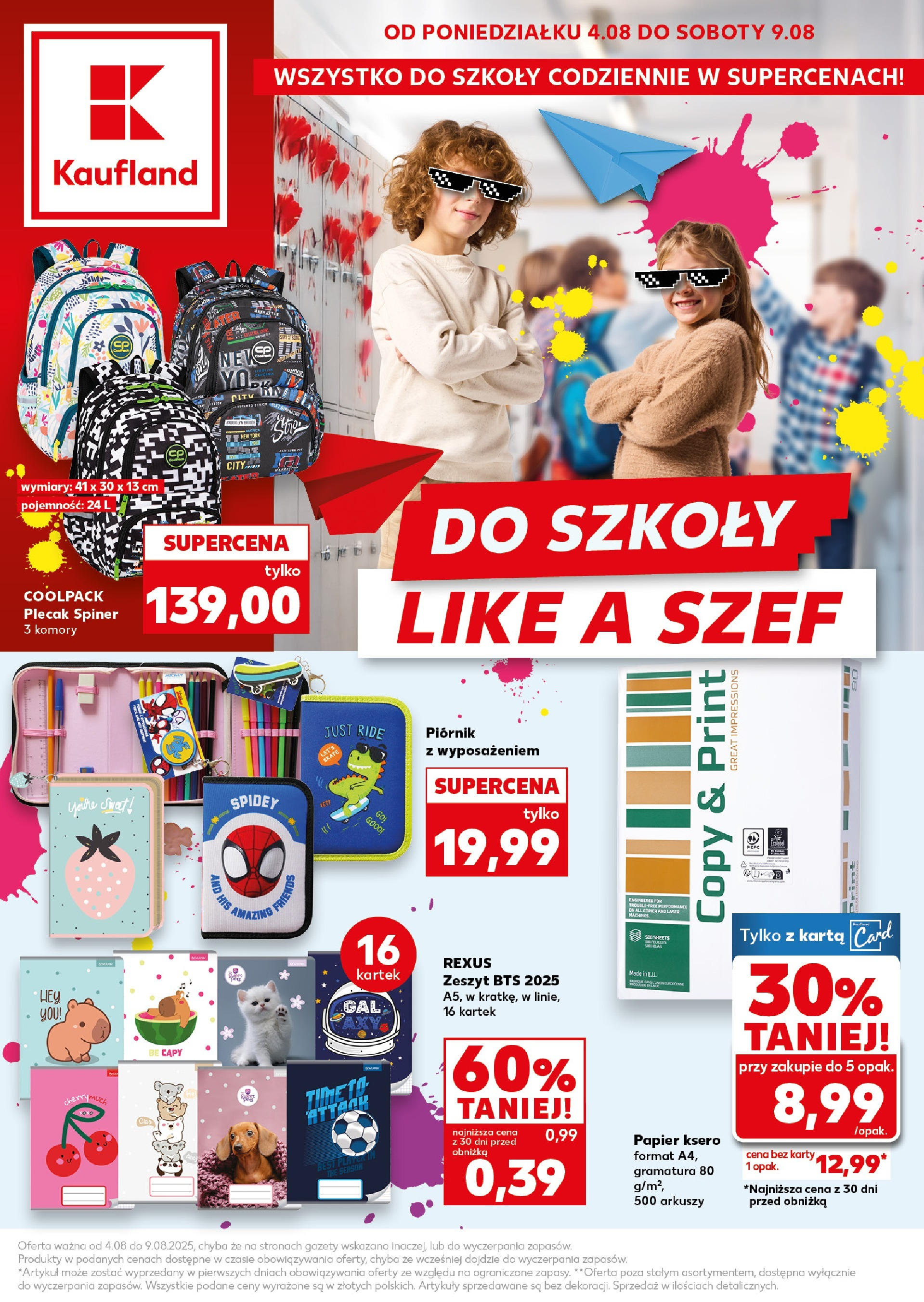 kaufland - Gazetka Kaufland - Szkola - ważna od 04.08. do 09.08.