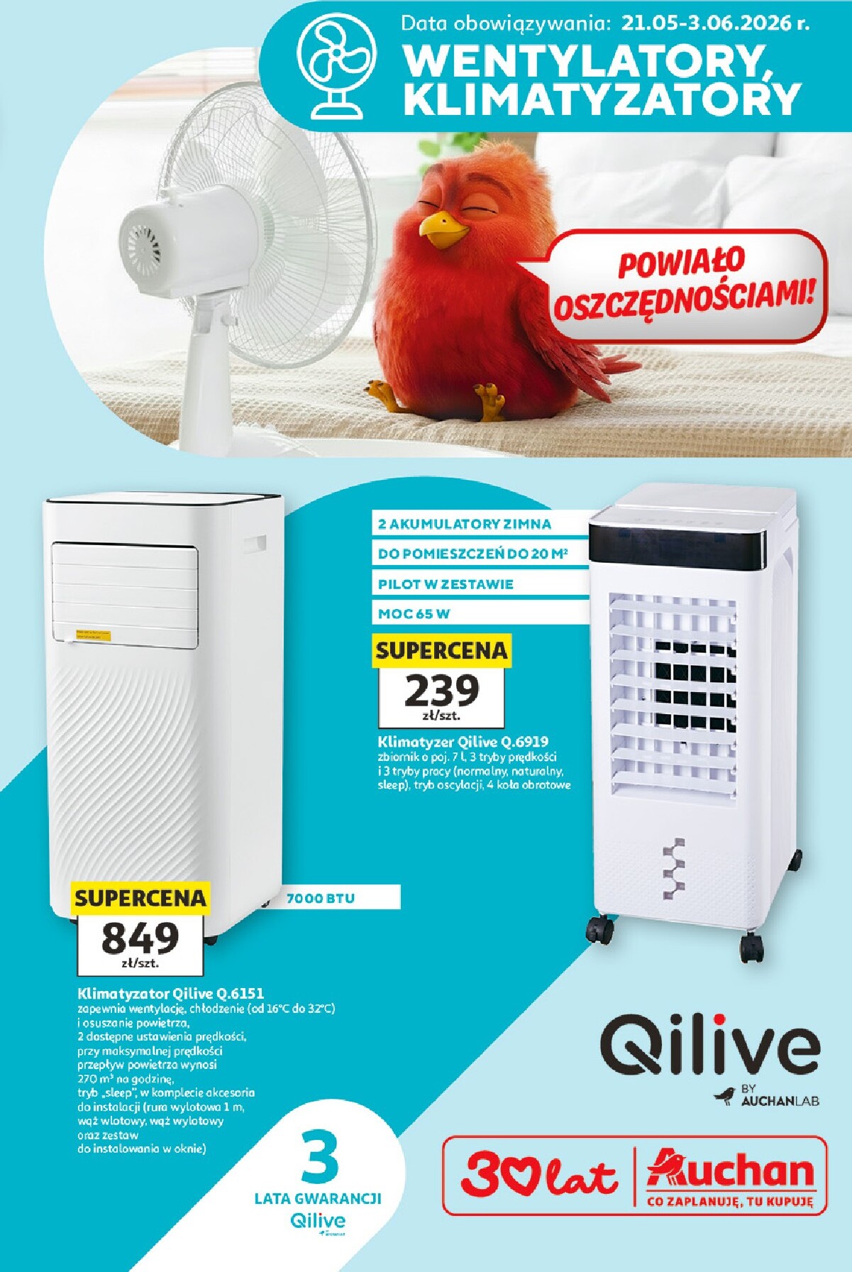 auchan - Nowa gazetka Hipermarket Auchan - Wentylatory ważna od 21.05.2026 do 03.06.2026