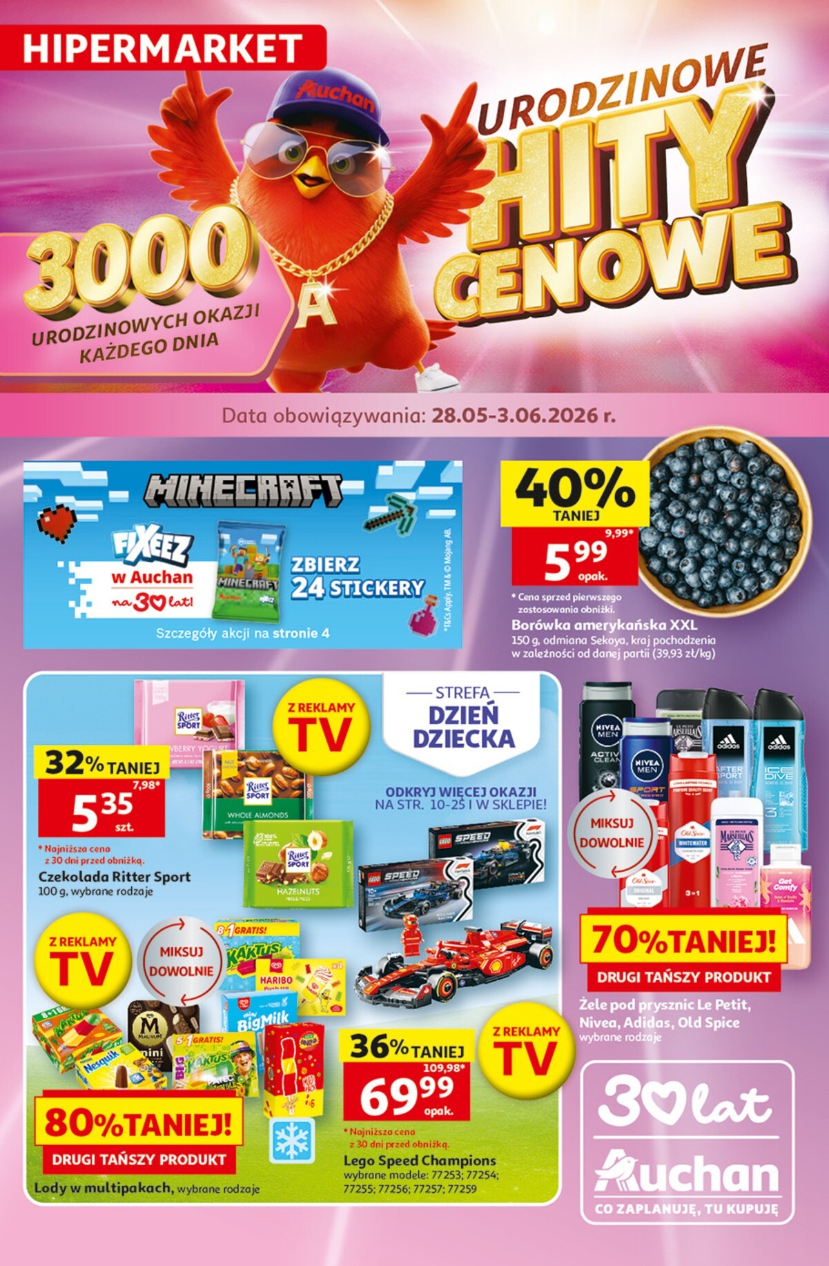 auchan - Nowa gazetka Auchan - Gazetka 30 Lat Hipermarket Auchan ważna od 28.05.2026 do 03.06.2026 - page: 1