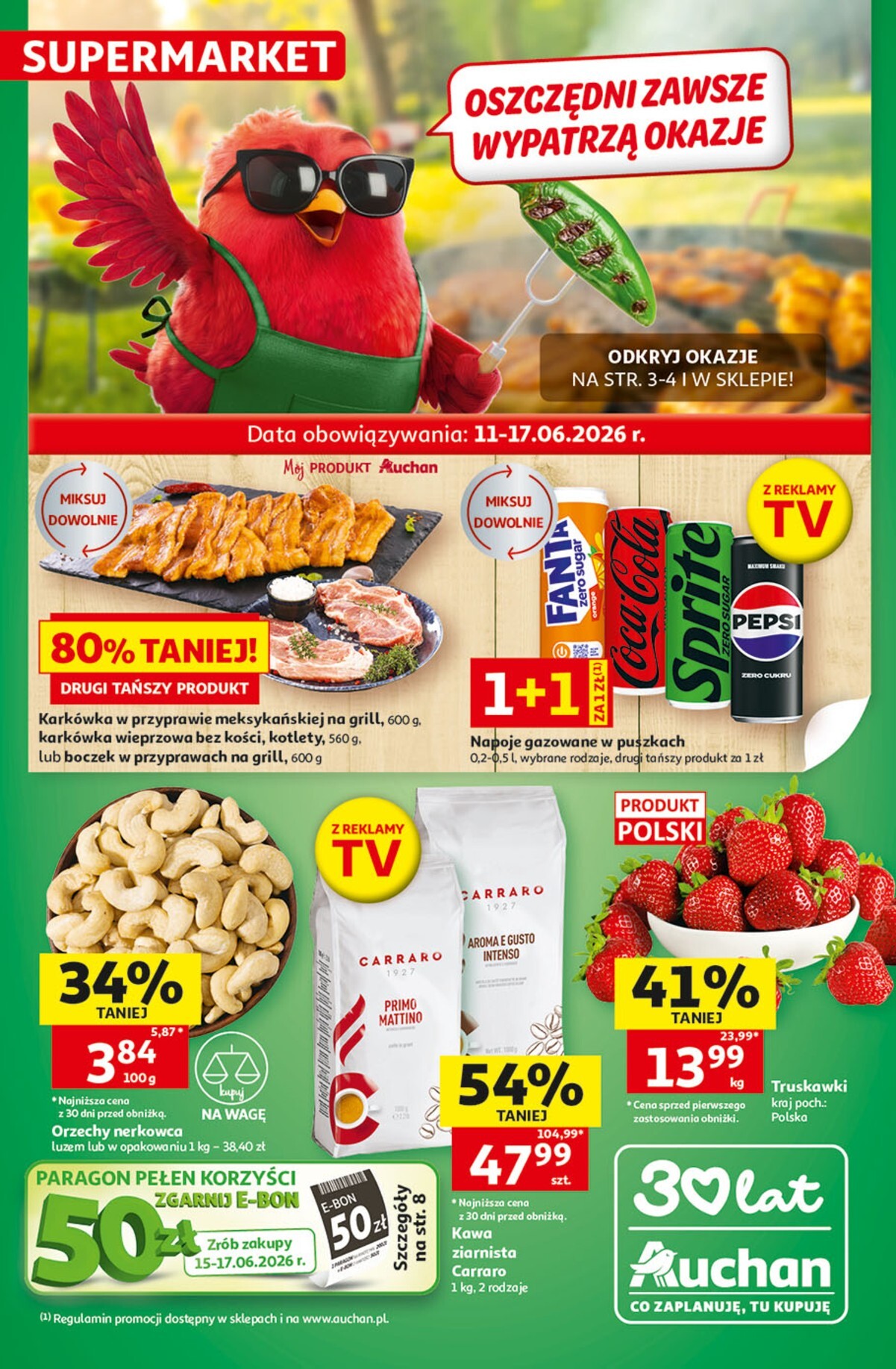 auchan - Nowa gazetka Supermarket Auchan ważna od 11.06.2026 do 17.06.2026