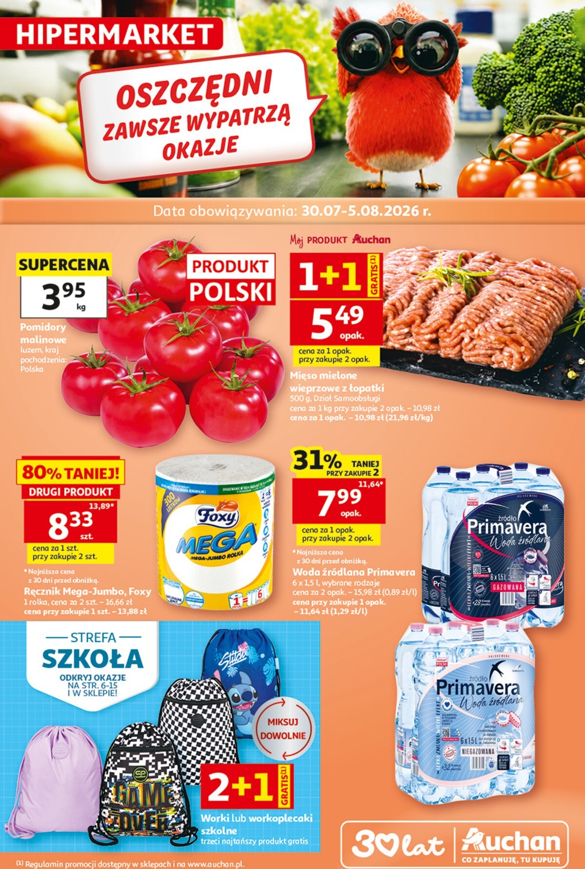 auchan - Nowa gazetka Auchan Hipermarket ważna od 30.07.2026 do 05.08.2026 - page: 1