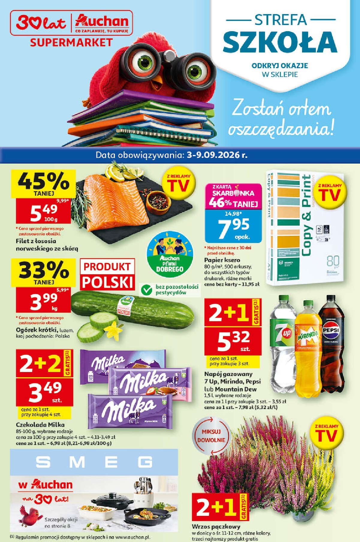 auchan - Nowa gazetka Auchan - Gazetka 30 Lat Supermarket Auchan ważna od 03.09.2026 do 09.09.2026