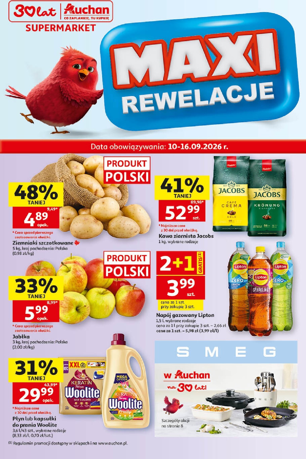 auchan - Nowa gazetka Auchan - Gazetka 30 Lat Supermarket Auchan ważna od 10.09.2026 do 16.09.2026 - page: 1