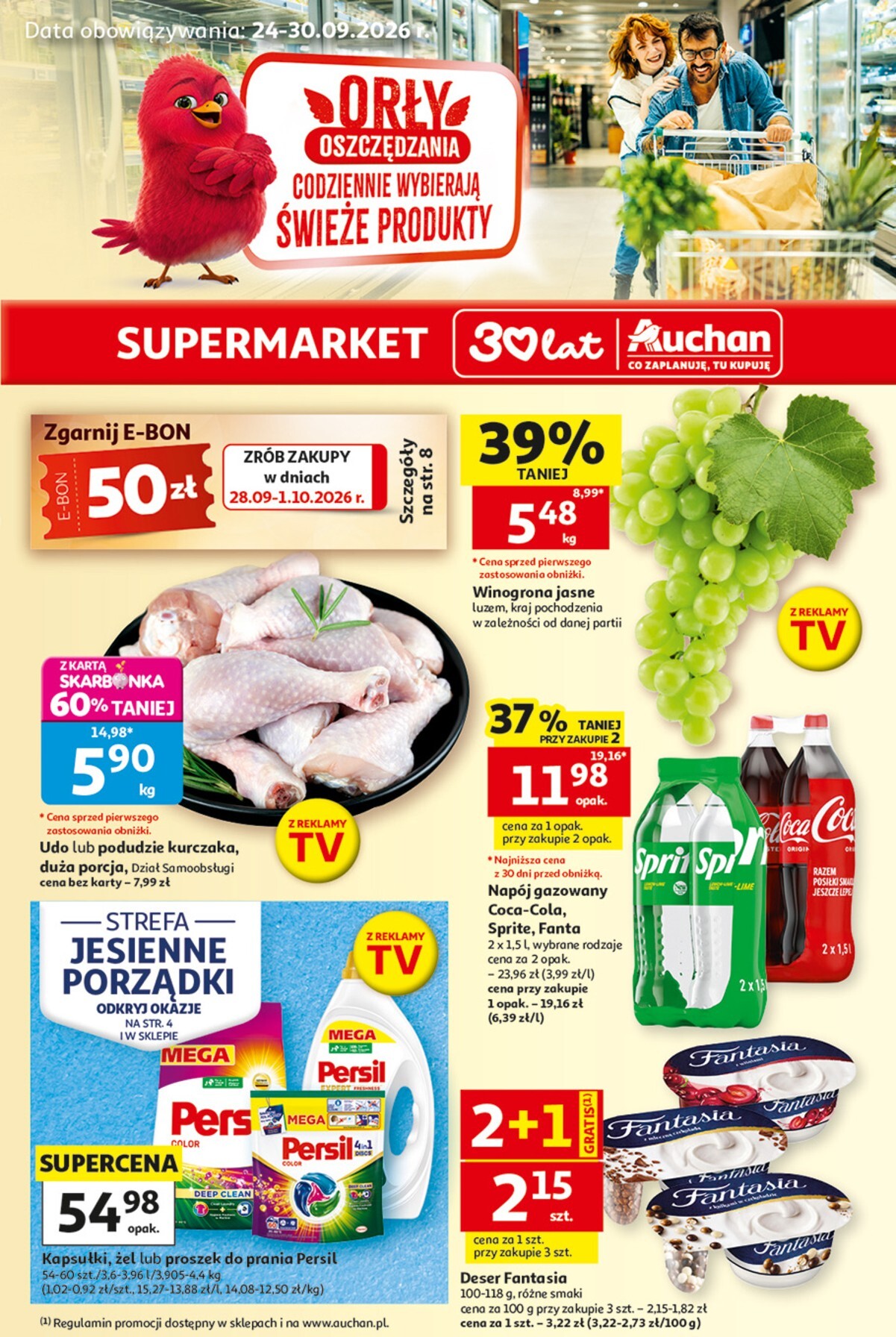 auchan - Nowa gazetka Auchan - Gazetka 30 Lat Supermarket Auchan ważna od 24.09.2026 do 30.09.2026 - page: 1