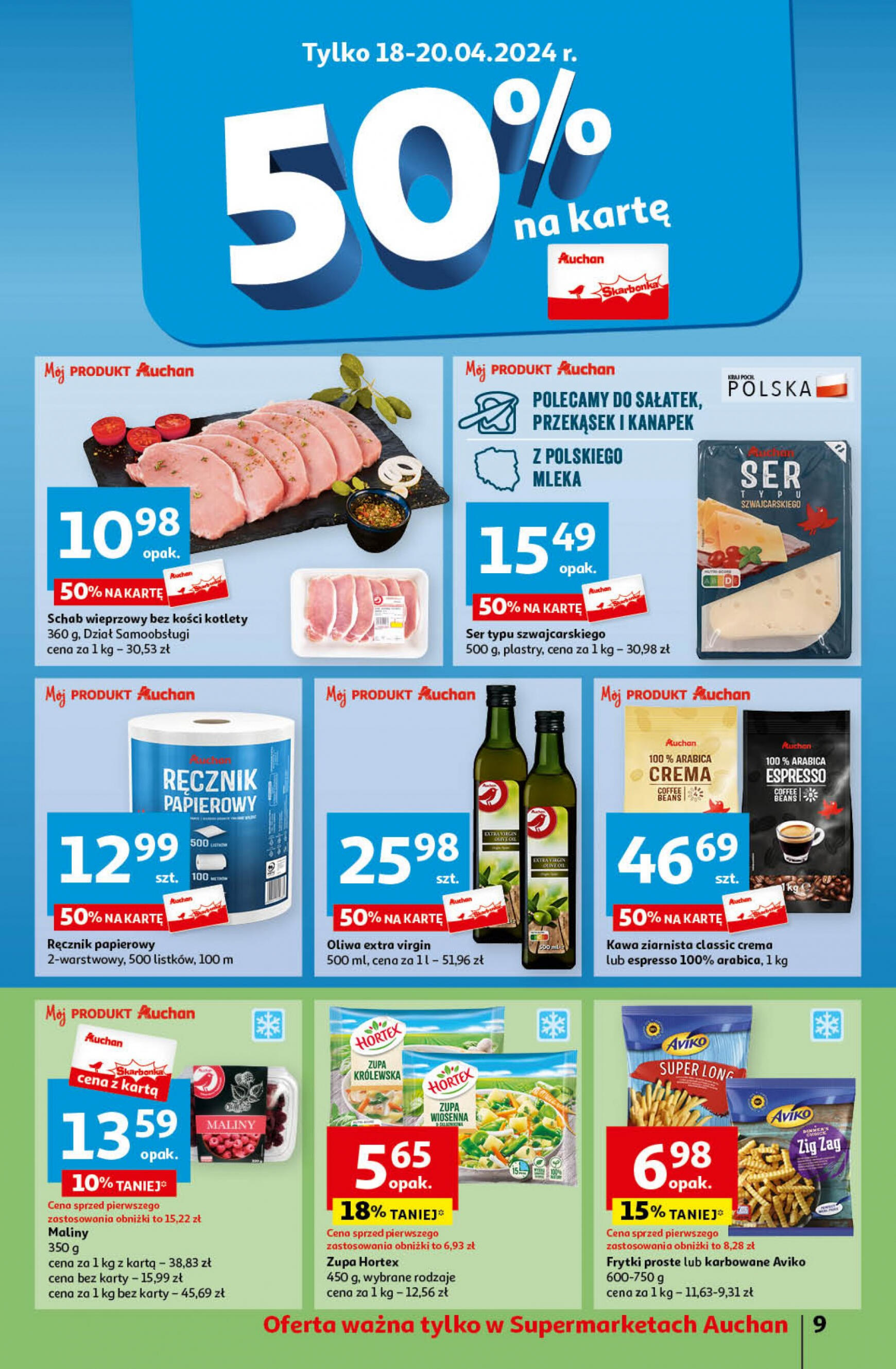 auchan - Supermarket Auchan - Gazetka Oferty tygodnia! gazetka aktualna ważna od 18.04. - 24.04. - page: 9