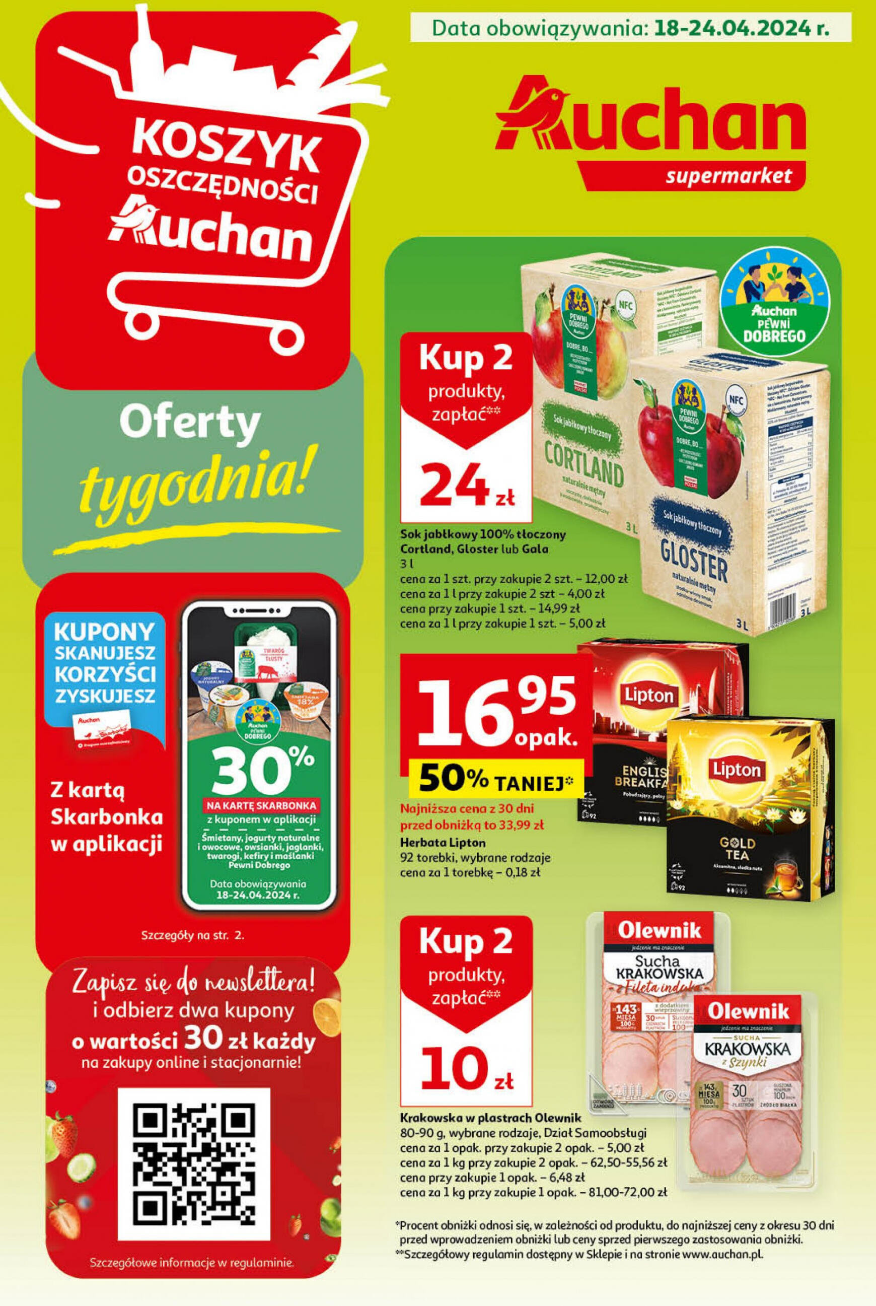 auchan - Supermarket Auchan - Gazetka Oferty tygodnia! gazetka aktualna ważna od 18.04. - 24.04.