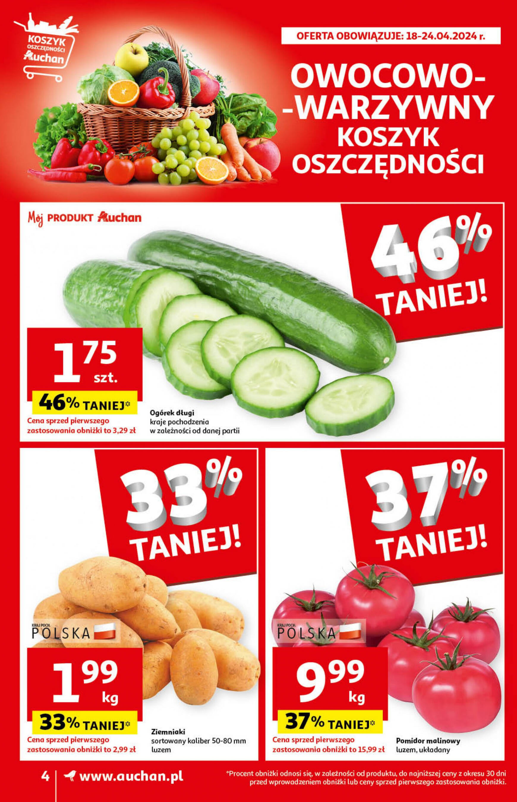 auchan - Supermarket Auchan - Gazetka Oferty tygodnia! gazetka aktualna ważna od 18.04. - 24.04. - page: 4