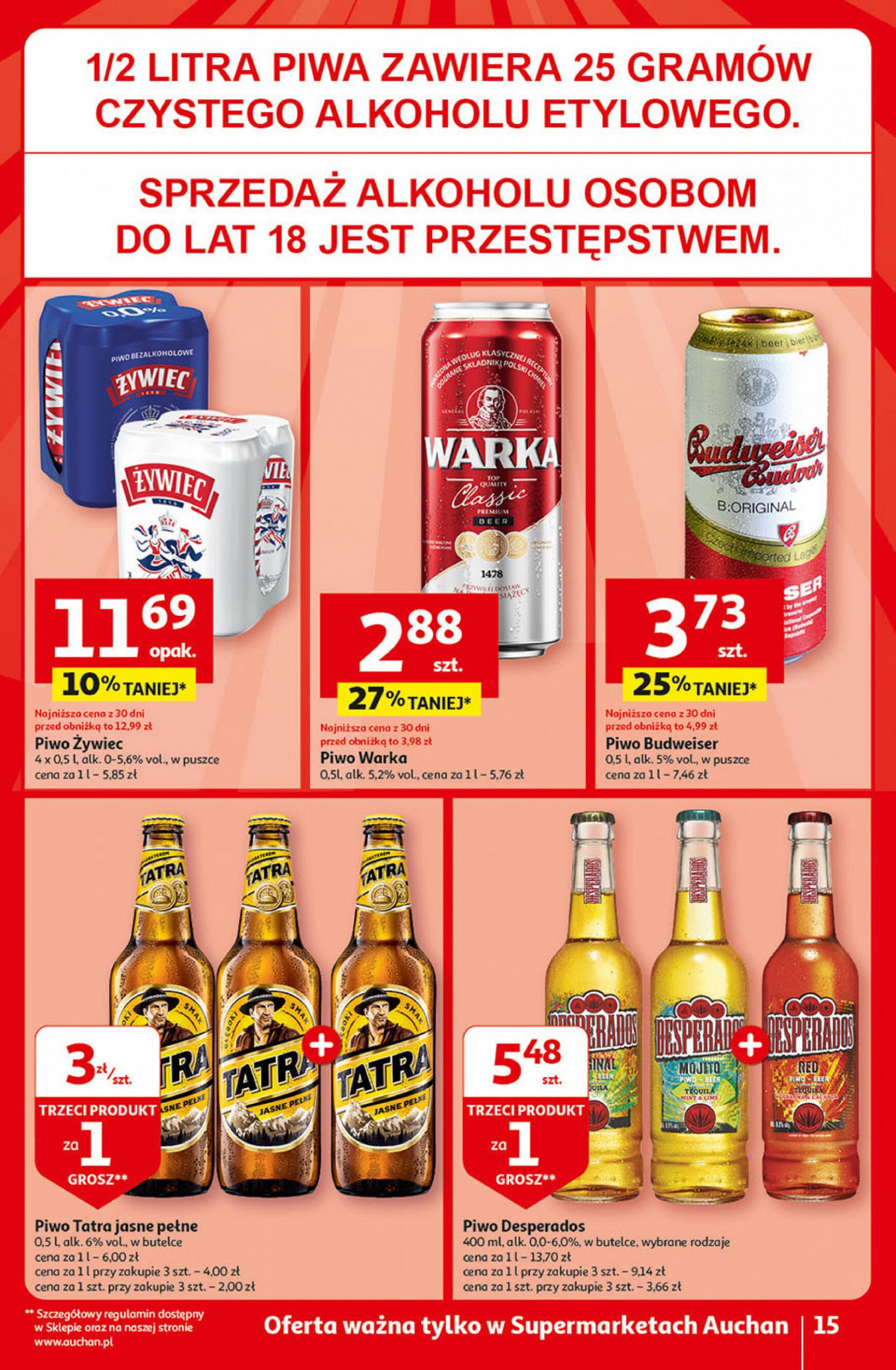 auchan - Supermarket Auchan - Gazetka Jeszcze taniej na urodziny gazetka aktualna ważna od 25.04. - 30.04. - page: 15