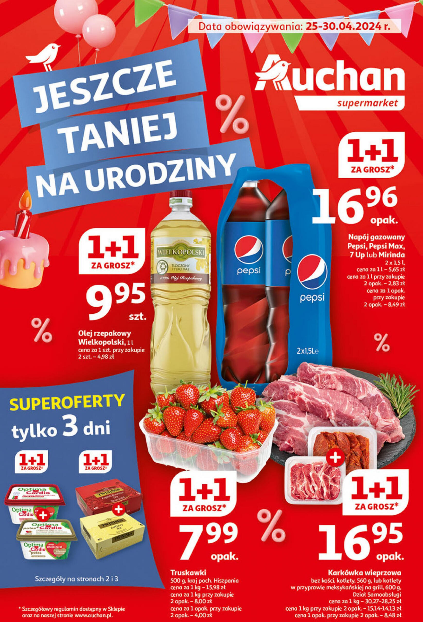 auchan - Supermarket Auchan - Gazetka Jeszcze taniej na urodziny gazetka aktualna ważna od 25.04. - 30.04. - page: 1