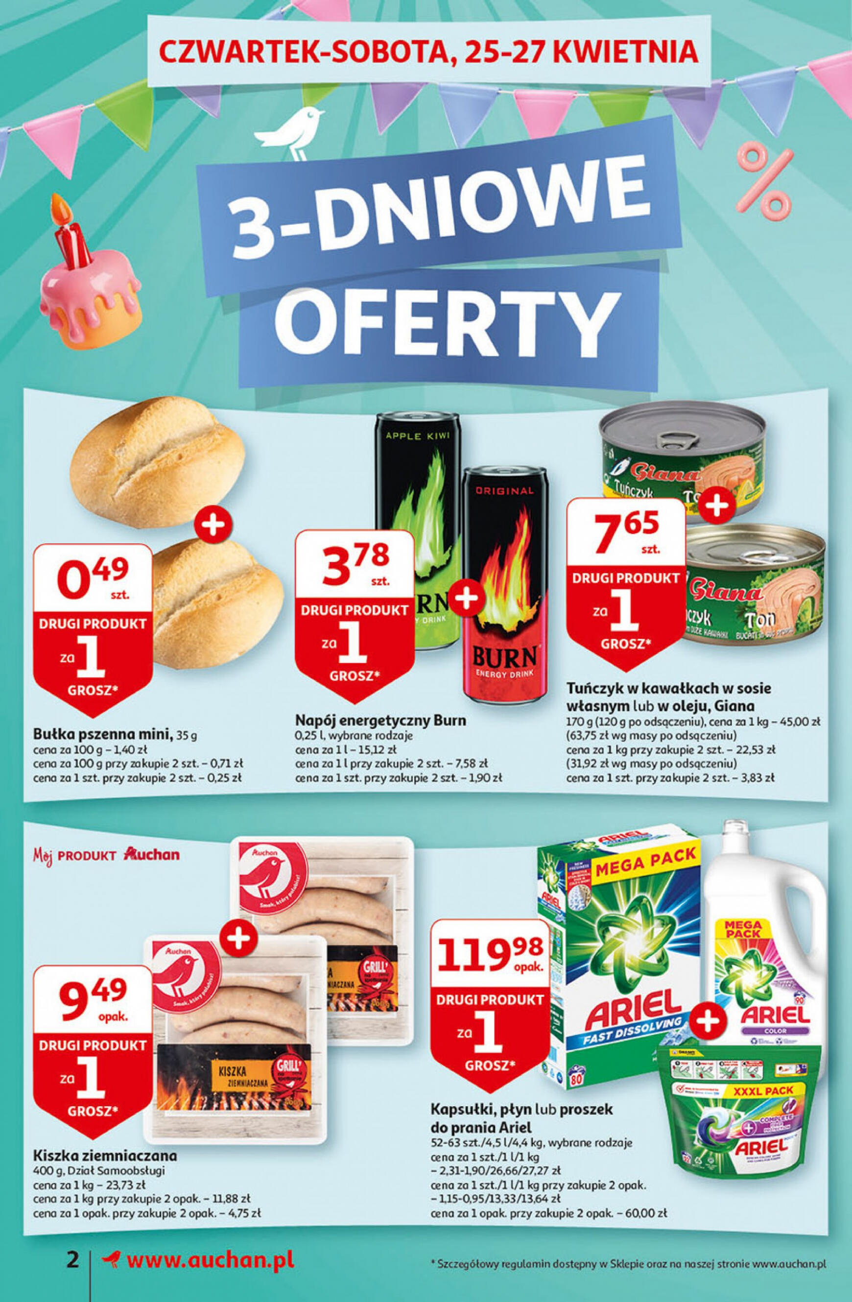 auchan - Supermarket Auchan - Gazetka Jeszcze taniej na urodziny gazetka aktualna ważna od 25.04. - 30.04. - page: 2