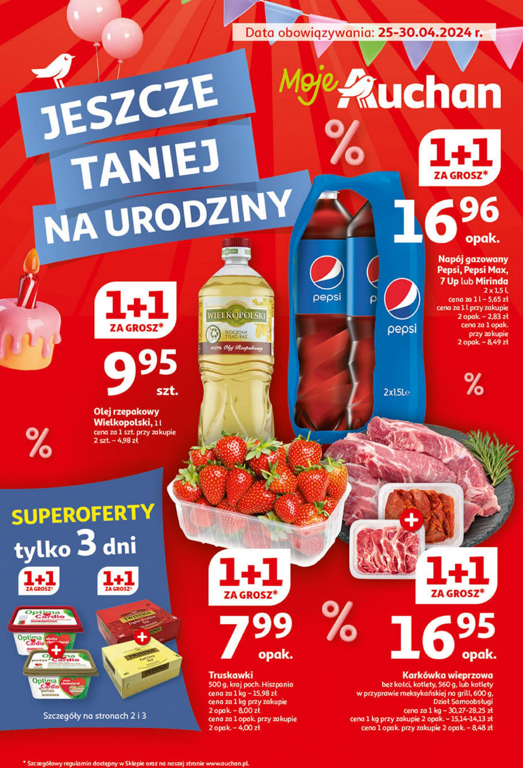 auchan - Moje Auchan - Gazetka Jeszcze taniej na urodziny gazetka aktualna ważna od 25.04. - 30.04. - page: 1