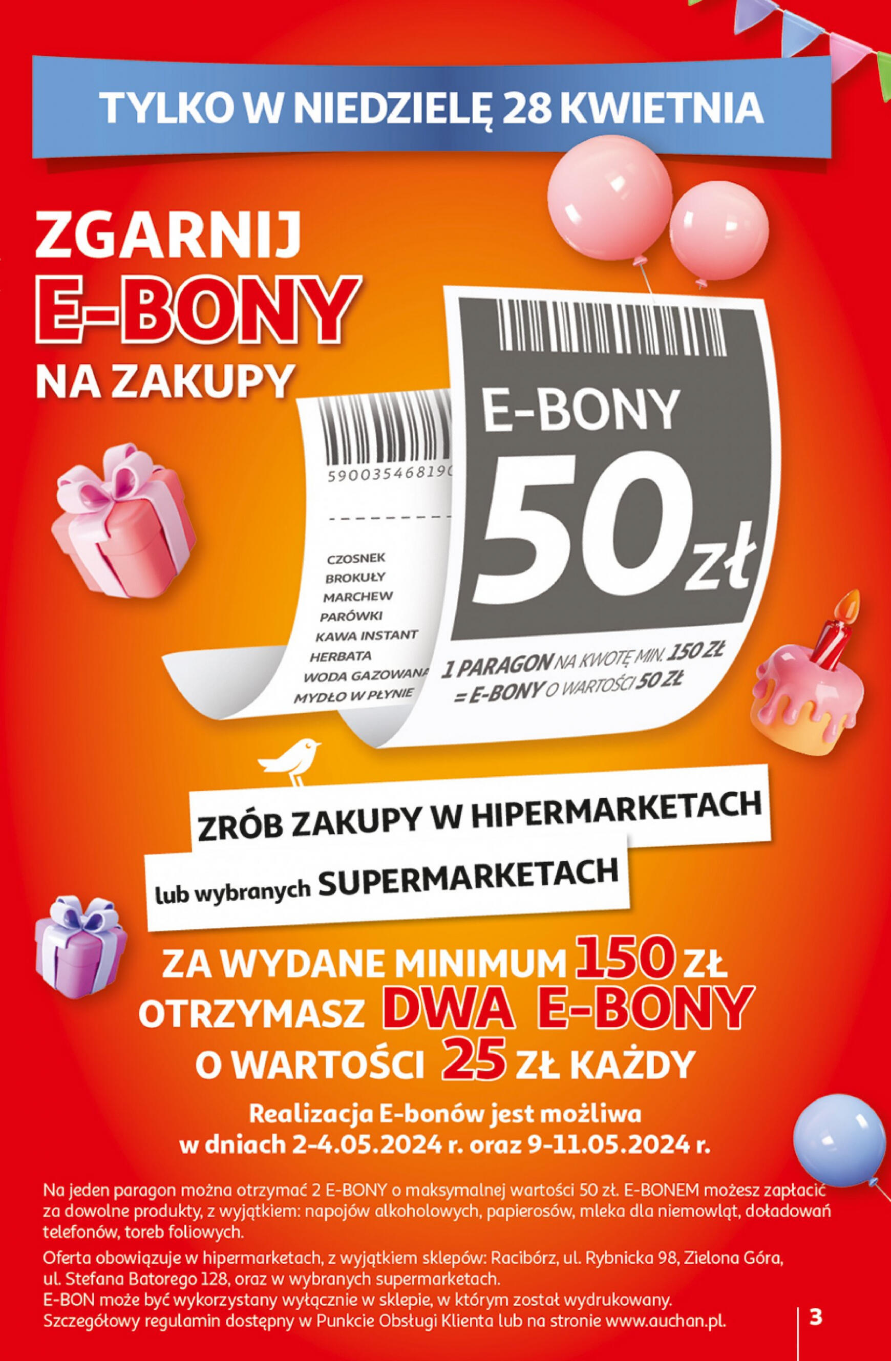 auchan - Hipermarket Auchan - Gazetka Jeszcze taniej na urodziny gazetka aktualna ważna od 25.04. - 30.04. - page: 3