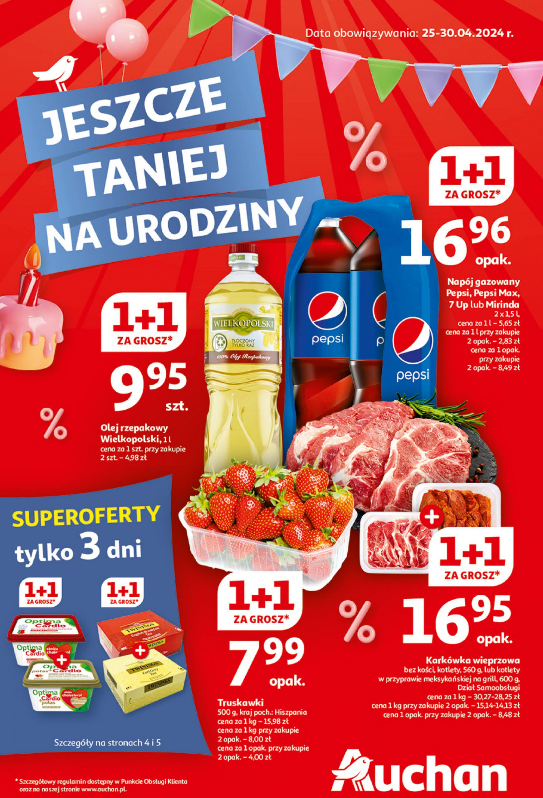 auchan - Hipermarket Auchan - Gazetka Jeszcze taniej na urodziny gazetka aktualna ważna od 25.04. - 30.04. - page: 1