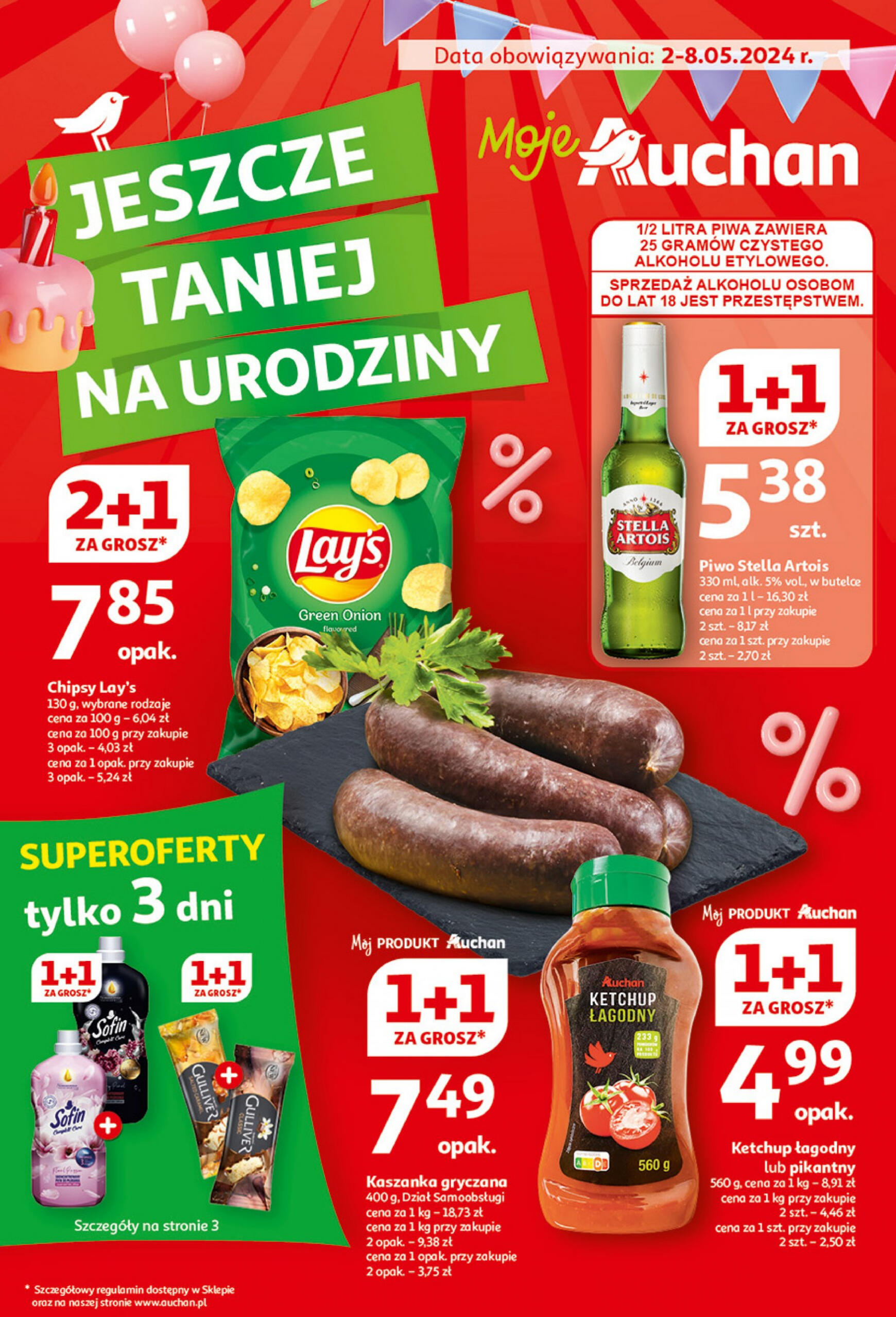 auchan - Moje Auchan - Gazetka Jeszcze taniej na urodziny gazetka aktualna ważna od 02.05. - 08.05. - page: 1