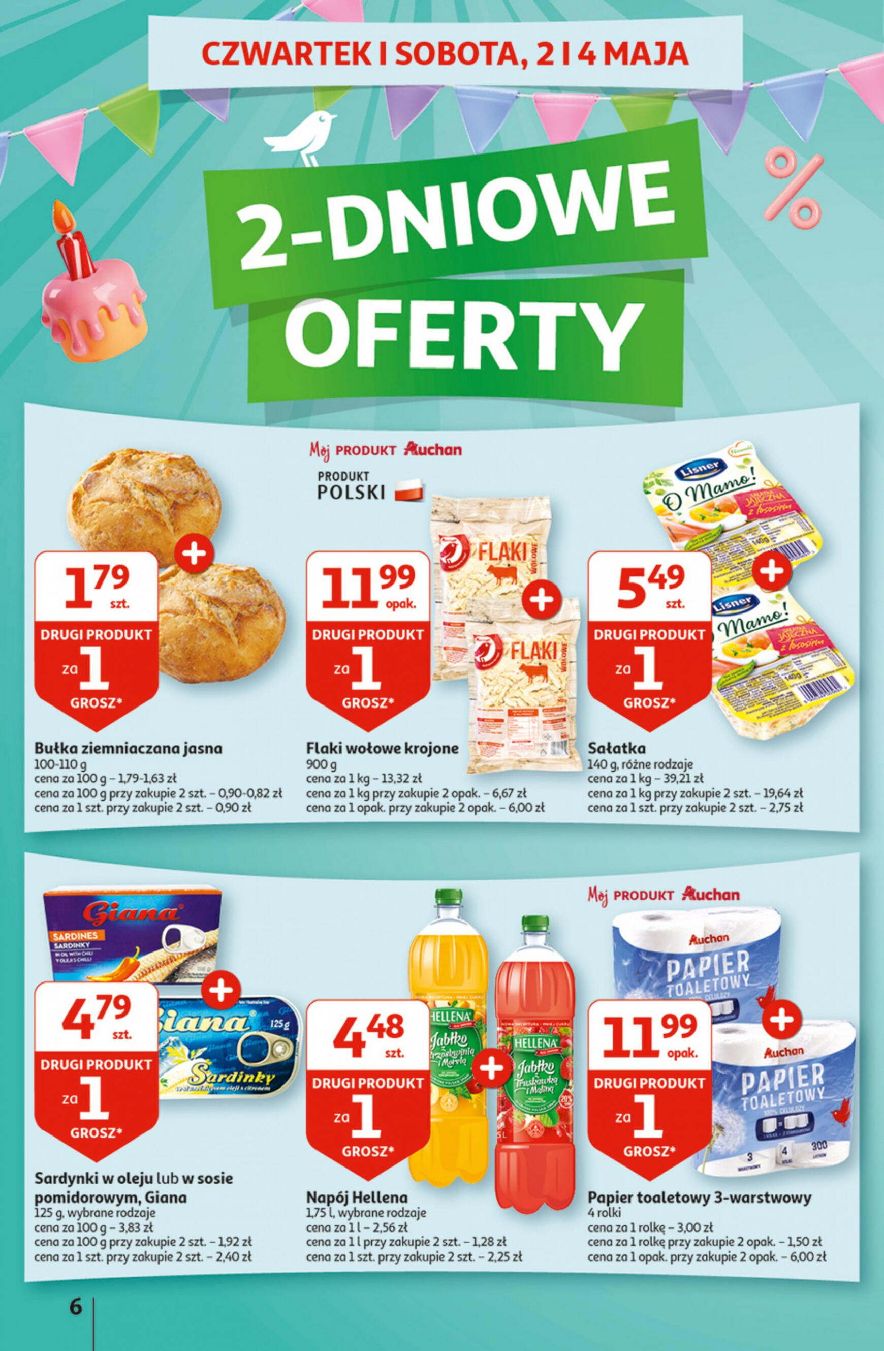 auchan - Hipermarket Auchan - Gazetka Jeszcze taniej na urodziny gazetka aktualna ważna od 02.05. - 08.05. - page: 6