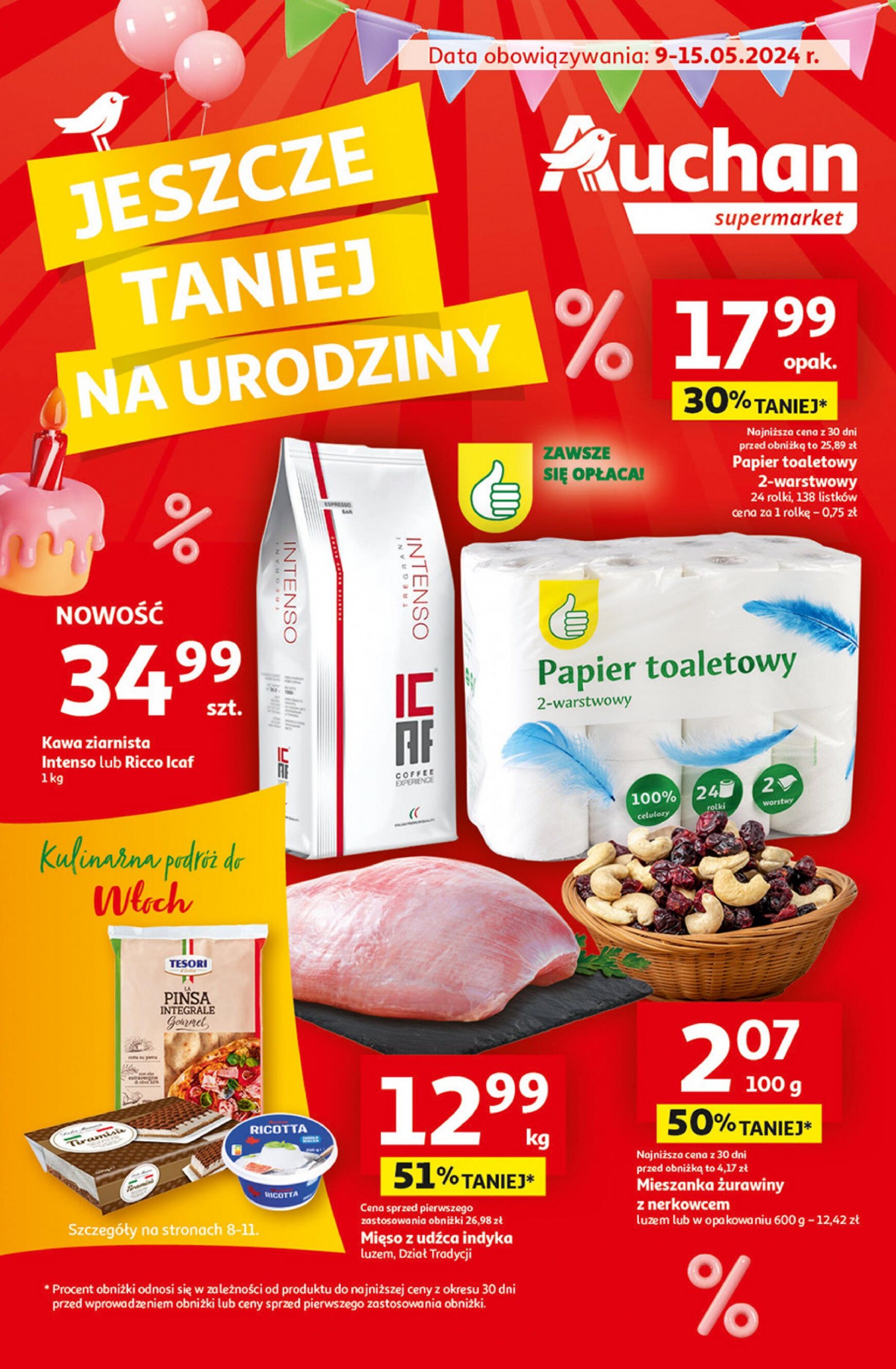 auchan - Supermarket Auchan - Gazetka Jeszcze taniej na urodziny gazetka aktualna ważna od 09.05. - 15.05.