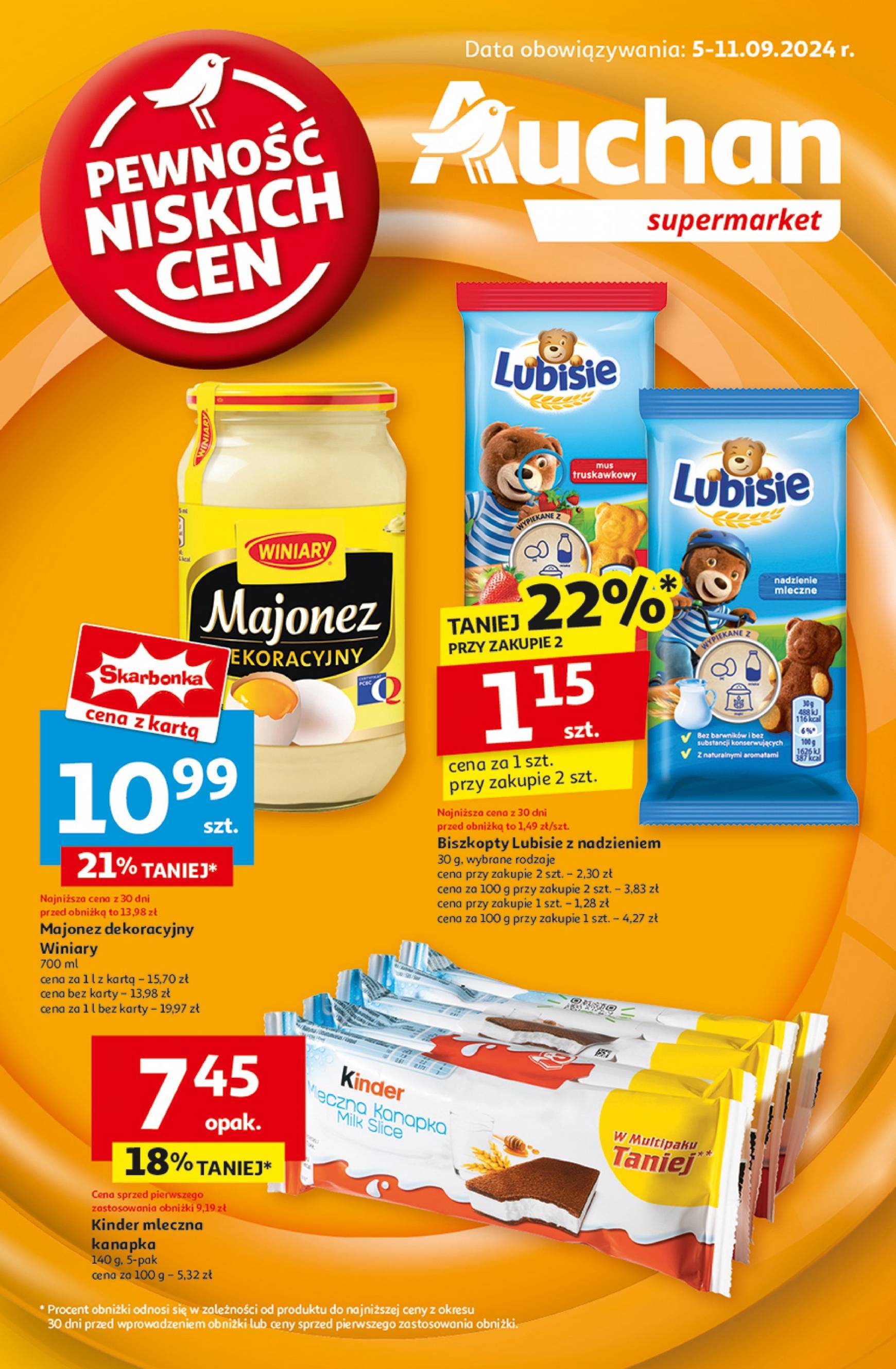 auchan - Aktualna Supermarket Auchan gazetka ważna od 05.09. - 11.09.