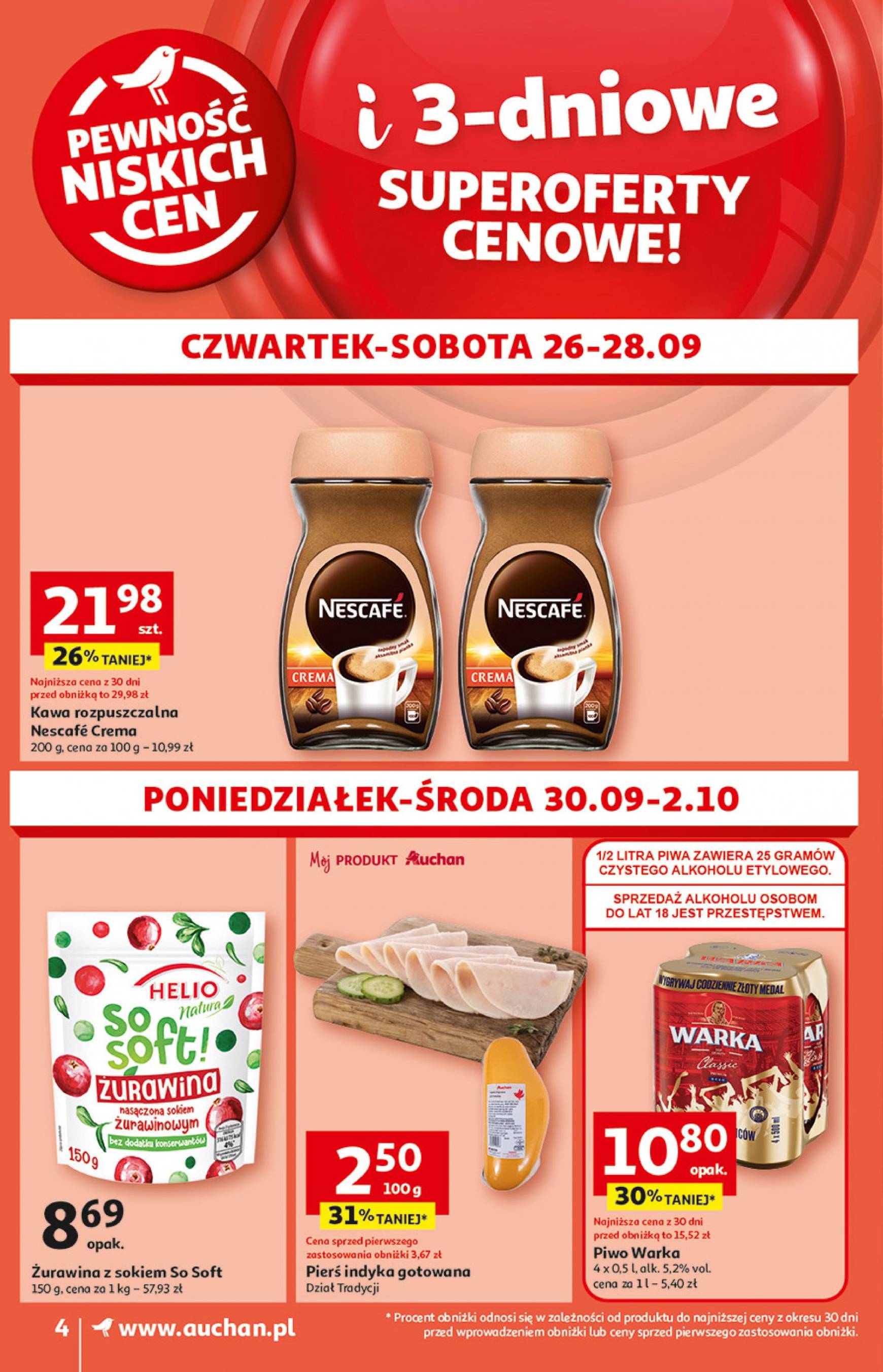 auchan - Aktualna Supermarket Auchan gazetka ważna od 26.09. - 02.10. - page: 4