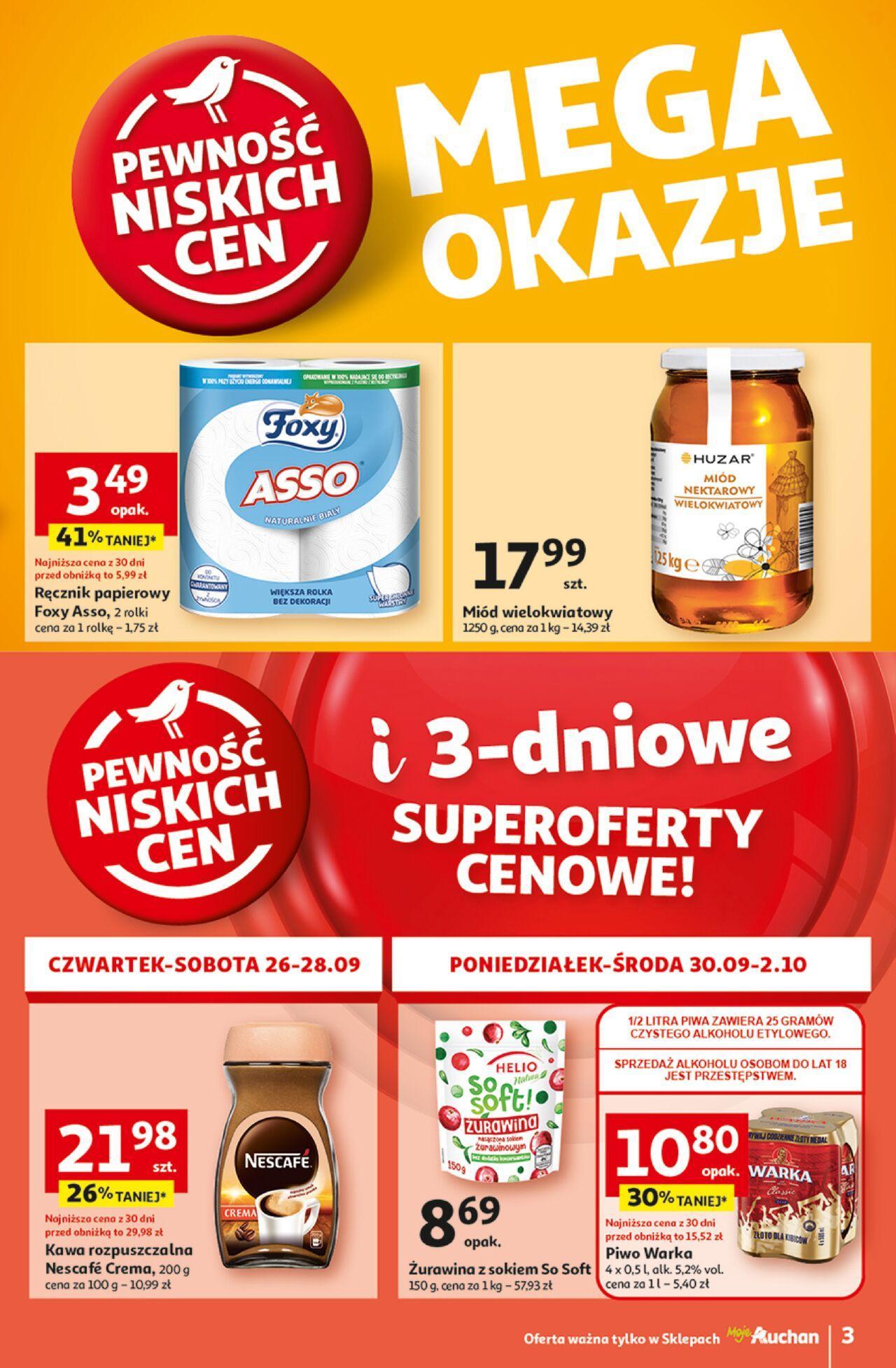 auchan - Auchan Gazetka - Pewność Niskich Cen PDF 26.09.2024 - 02.10.2024 - page: 3