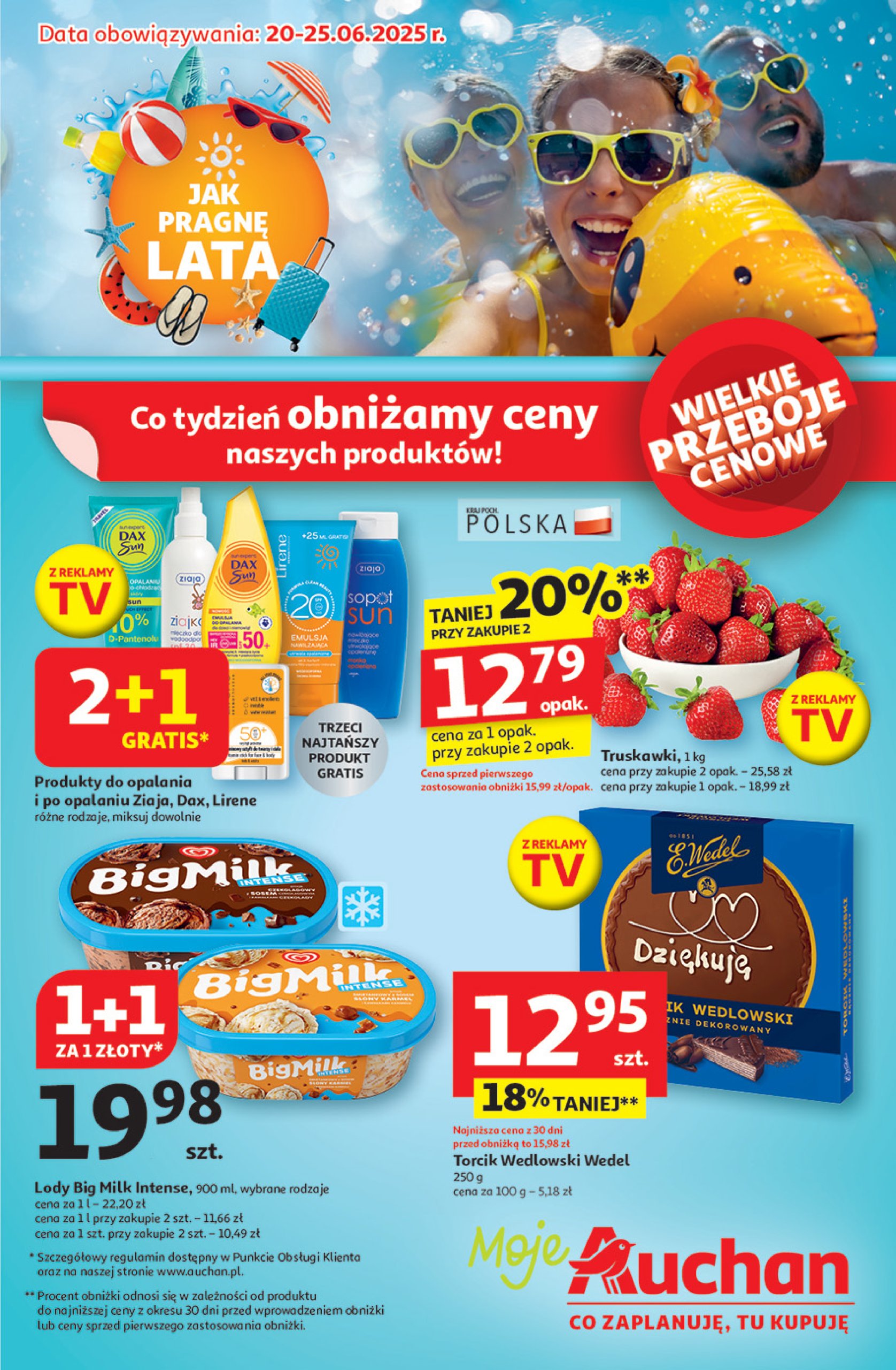 auchan - Gazetka Moje Auchan - JAK PRAGNĘ LATA Moje Auchan ważna od 20.06. - 25.06.
