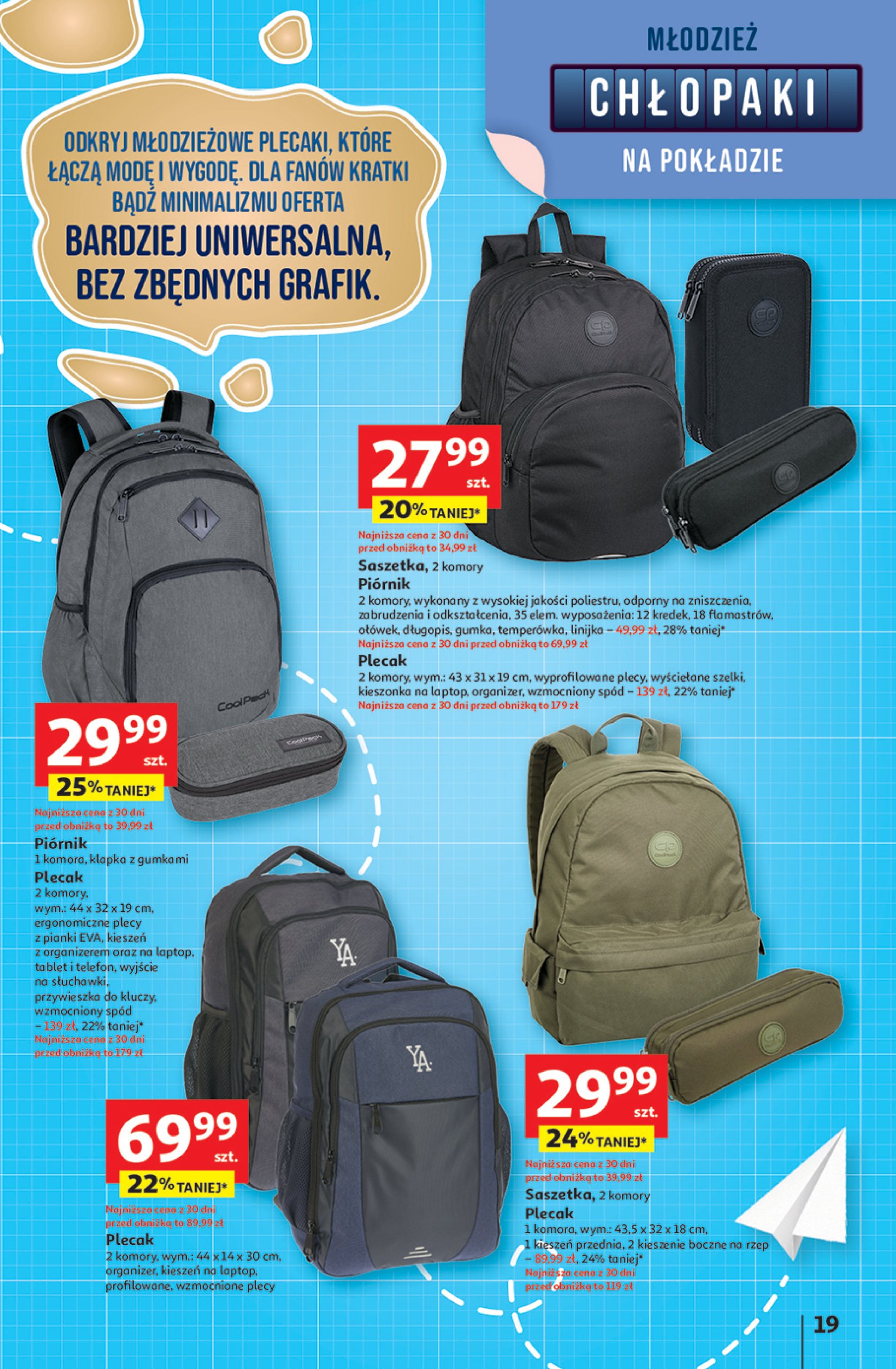 auchan - Gazetka Hipermarket Auchan - Odlotowe ceny na start szkoły ważna od 17.07. - 30.07. - page: 19