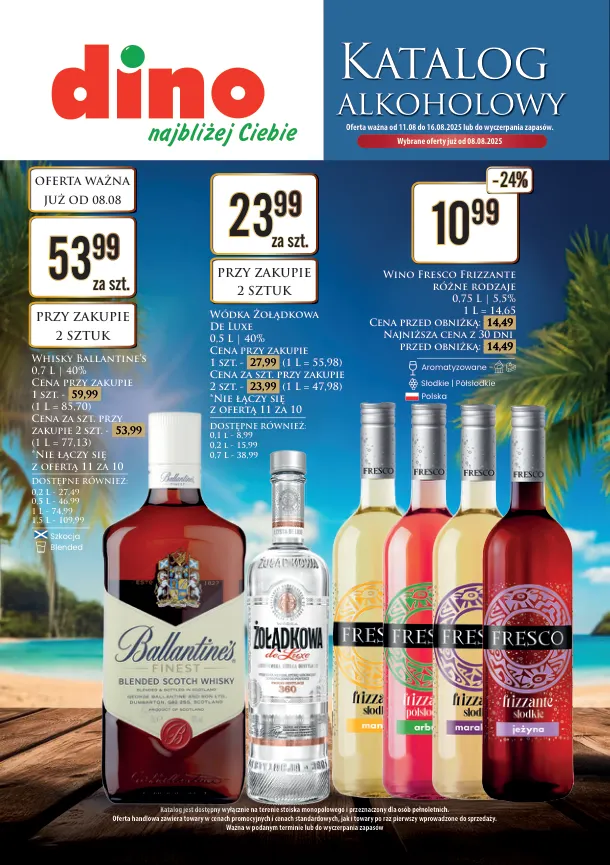 dino - Gazetka Dino - Katalog alkoholowy - ważna od 08.08. do 16.08.