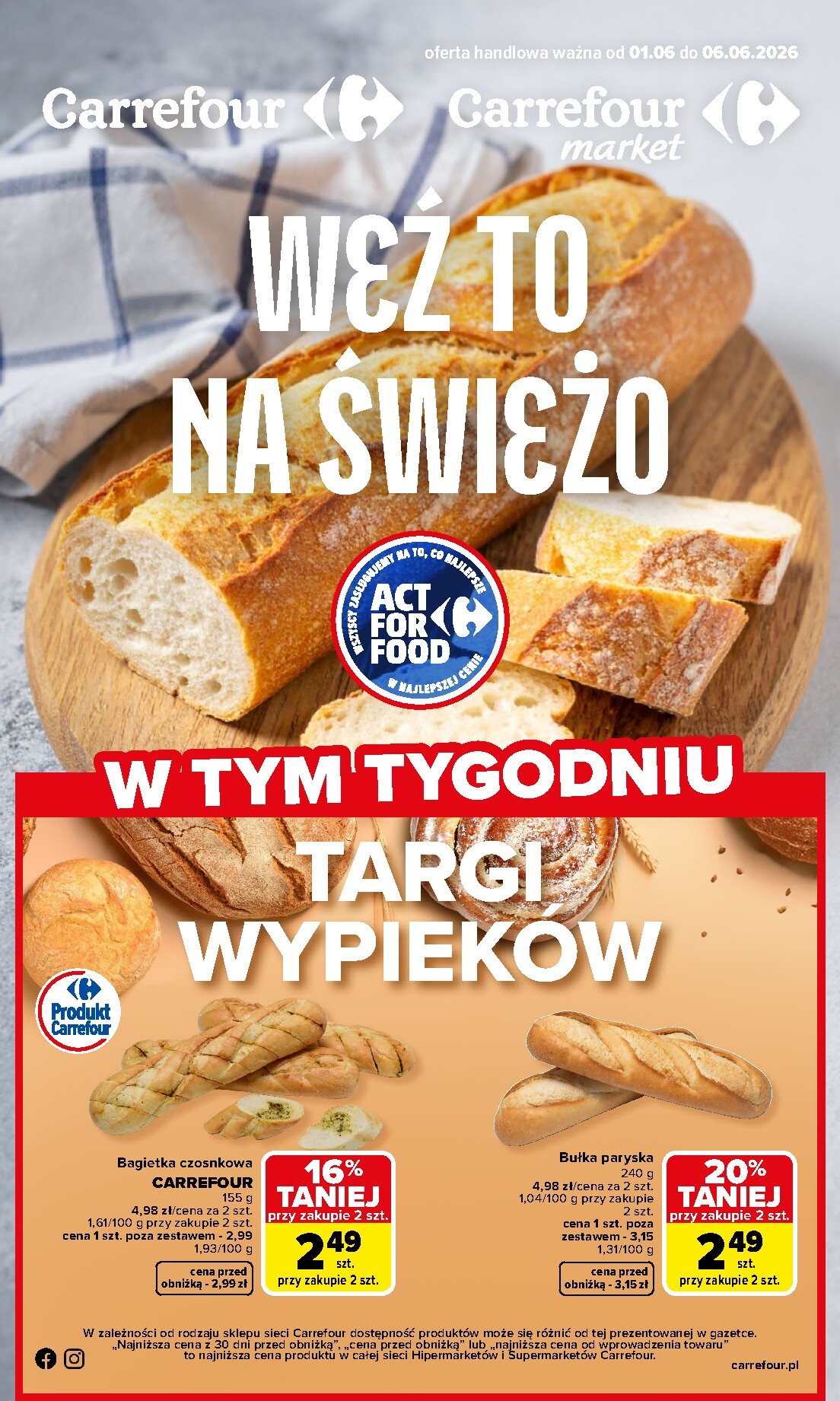 carrefour - Nowa gazetka Carrefour - Weź to na świeżo ważna od 01.06.2026 do 06.06.2026