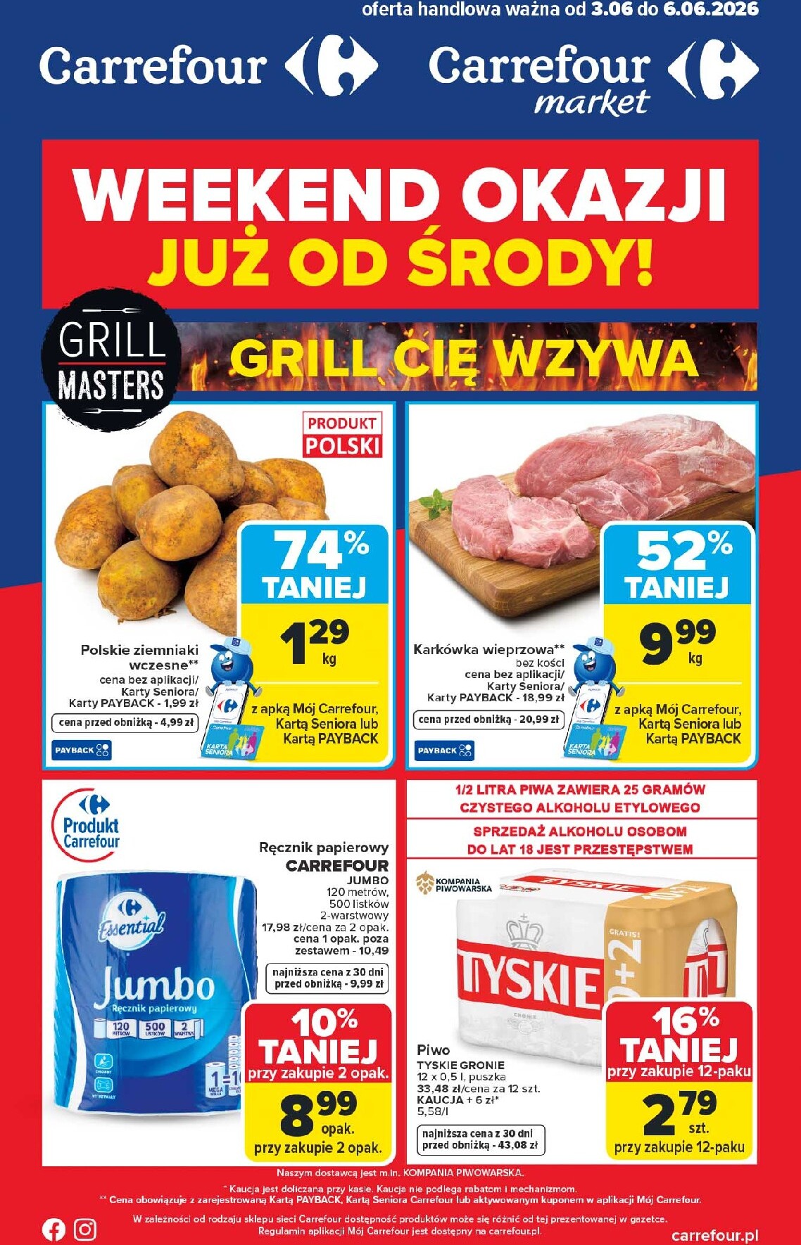 carrefour - Aktualna gazetka Carrefour - Weekend promek juz od środy! ważna od 03.06.2026 do 06.06.2026