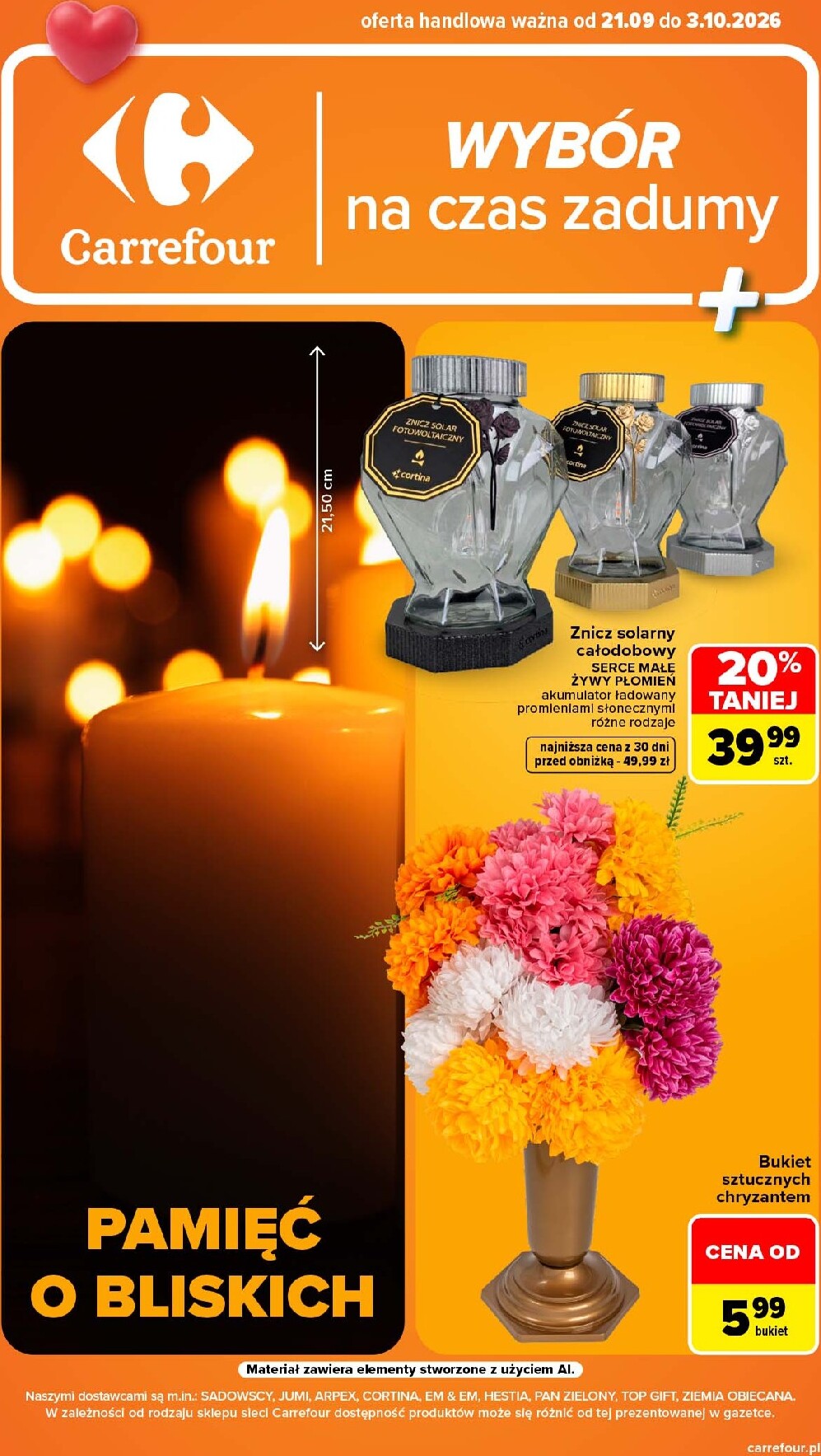 carrefour - Nowa gazetka Carrefour - Wybór na czas zadumy ważna od 20.09.2026 do 03.10.2026