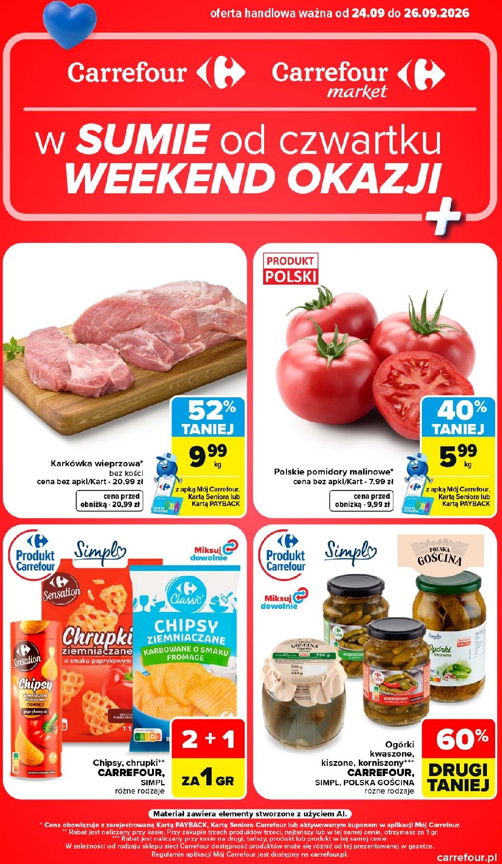 carrefour - Nowa gazetka Carrefour - Weekend ważna od 24.09.2026 do 26.09.2026