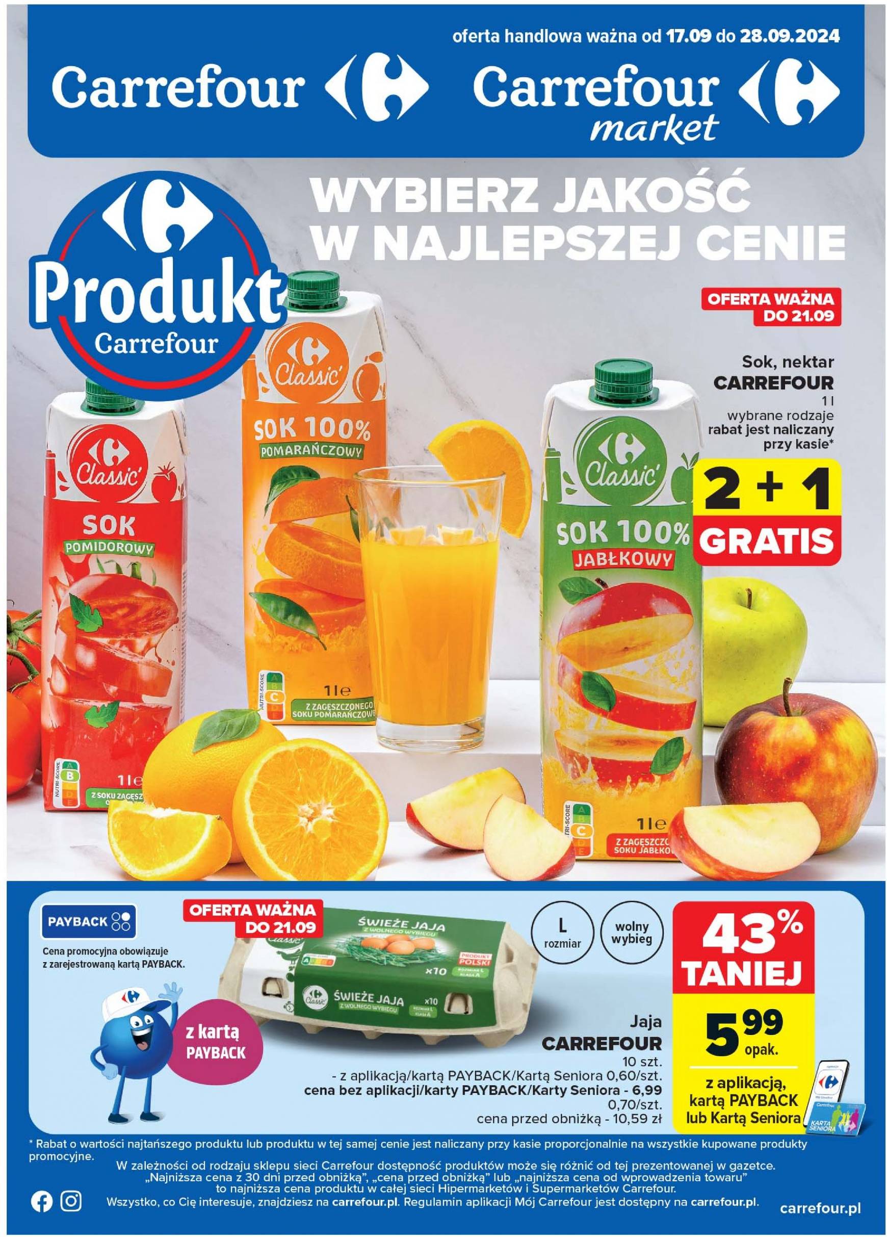 carrefour - Aktualna Carrefour - Produkt Carrefour gazetka ważna od 17.09. - 28.09. - page: 1