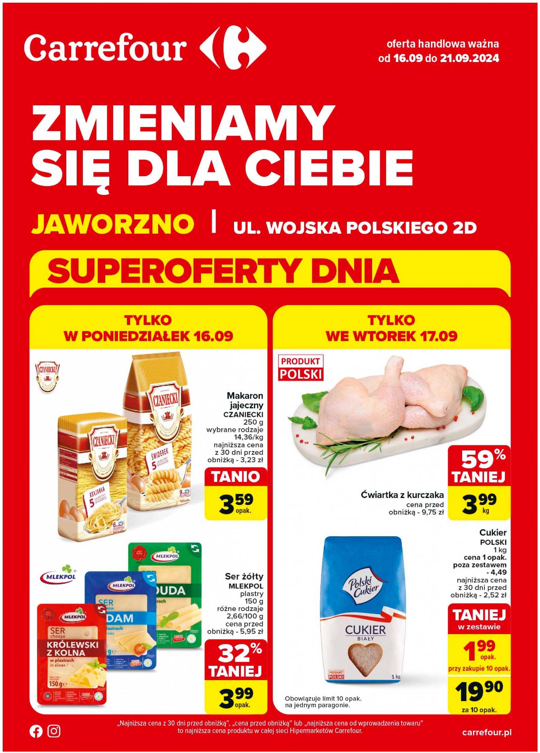 carrefour - Aktualna Carrefour - Jaworzno gazetka ważna od 16.09. - 21.09. - page: 1