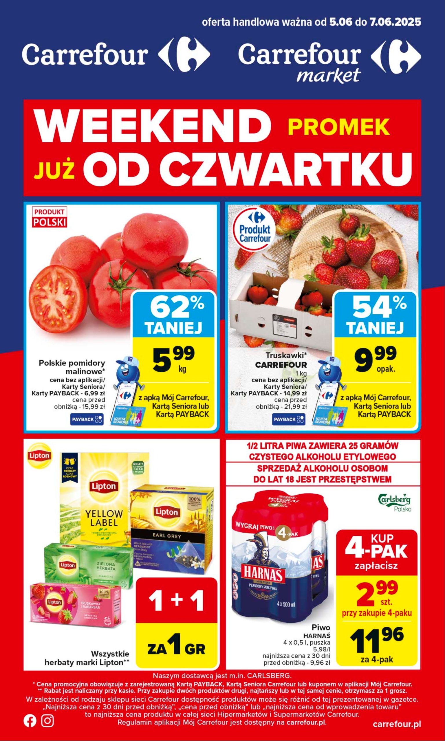 carrefour - Carrefour - Weekend promek już od czwartku gazetka ważna od 05.06. - 07.06.