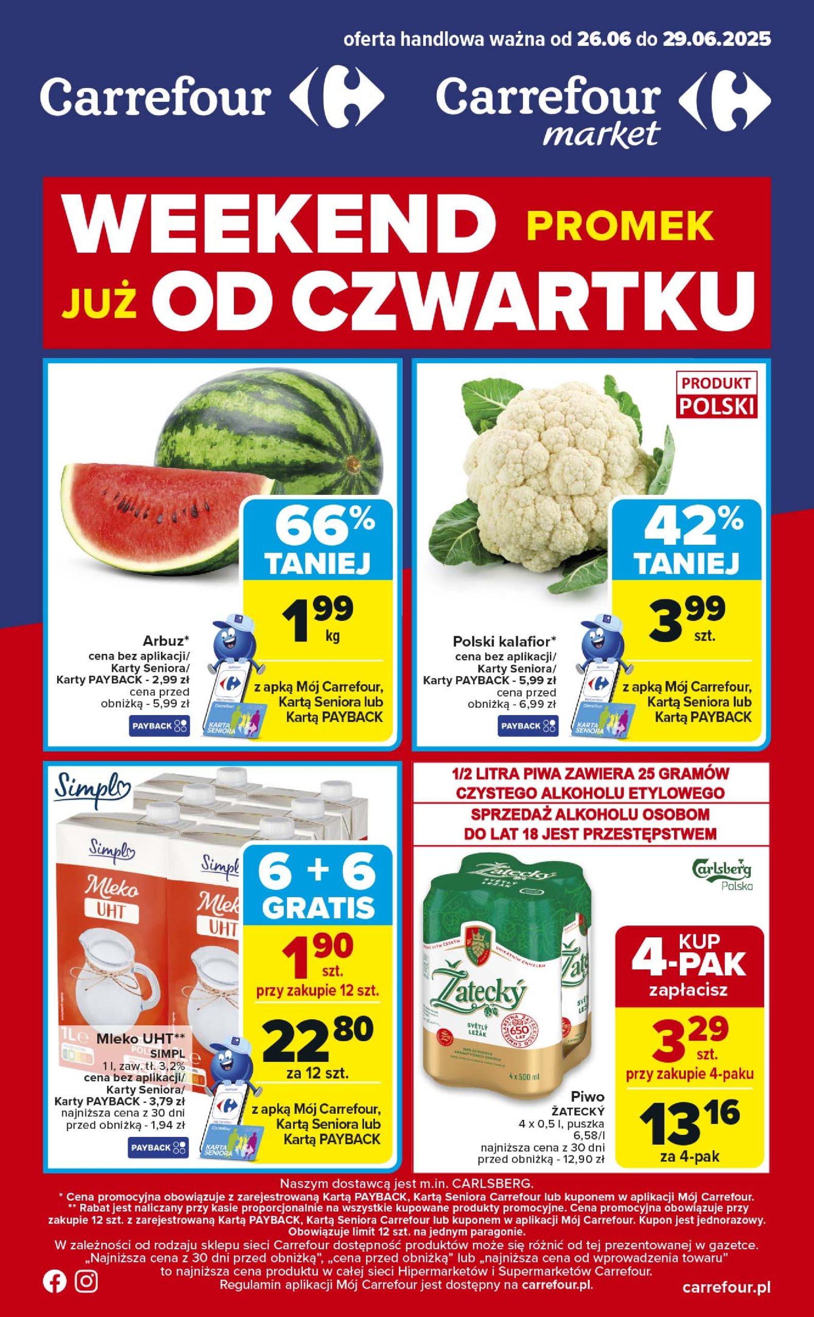 carrefour - Gazetka Carrefour - Weekend promek ważna od 26.06. - 29.06.