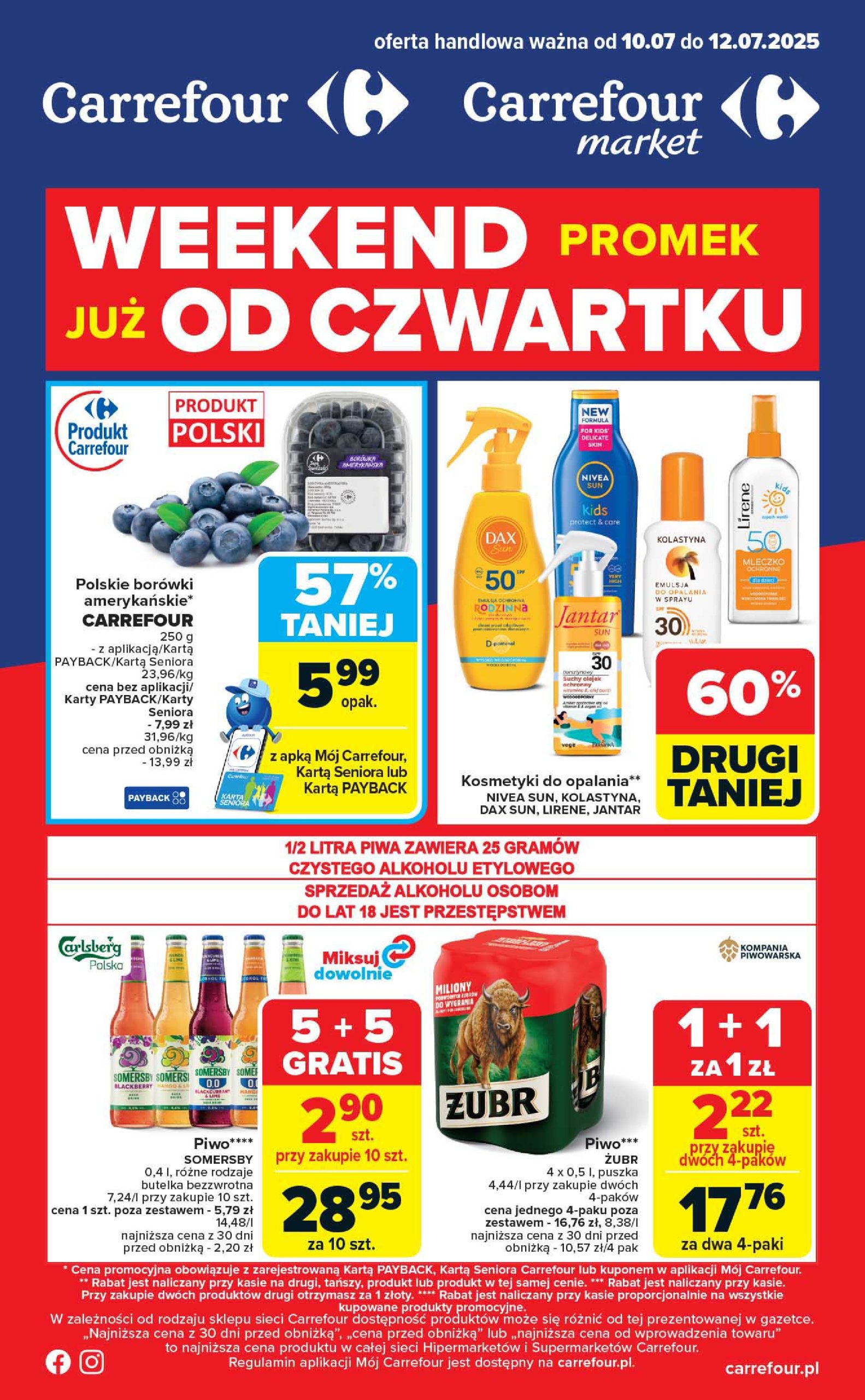 carrefour - Gazetka Carrefour - Weekend promek juz od czwartku ważna od 10.07. - 12.07.