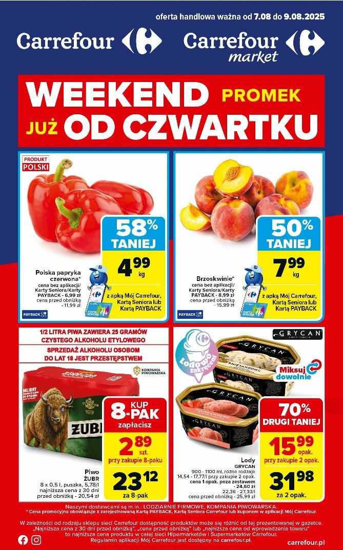 carrefour - Gazetka Carrefour - Weekend promek już od czwartku! - ważna od 07.08. do 09.08. - page: 1