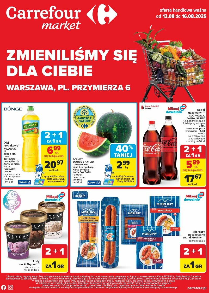 carrefour - Gazetka Carrefour market - Zmieniliśmy się dla Ciebie - ważna od 13.08. do 16.08.